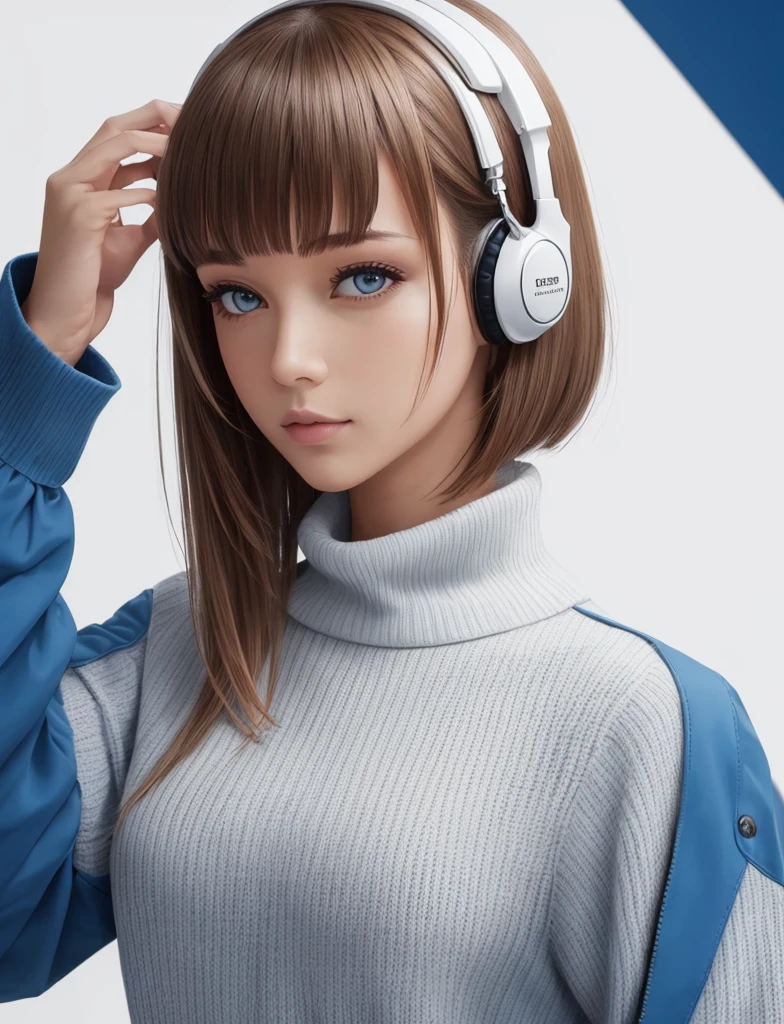best quality,Very detailed,masterpiece,Extremely detailed,Solitary,1 Girl,(White background:1.5),(Delicexiste Eye),1 Girl, plugSet, Ayana_king, bodySet, White_bodySet, Red_Eye, Solitary, simple_background, White_background, pilot_Set, short_hair, blue_hair, Bangs, interface_earphone, turtleneck sweater, hair_between_Eye, Skinny, separate_Lips, Watching_exist_Viewer, small_breast,(Variza), --automatic