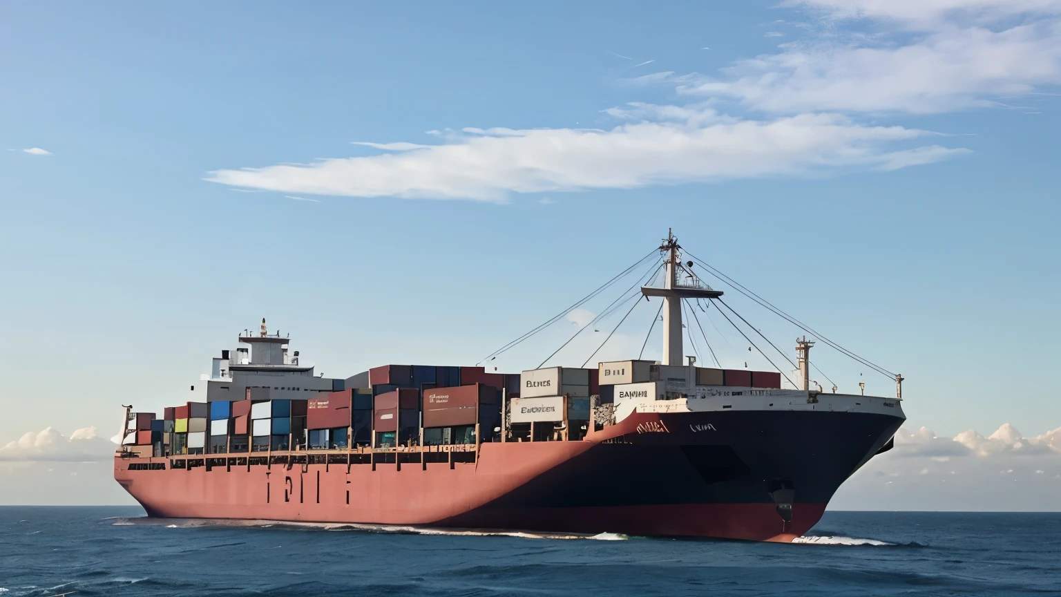 large cargo ship at sea, ultra realistic, 4k