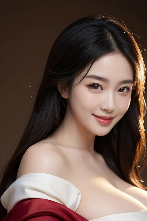 (Super beautiful woman)、((highest quality、8K masterpiece:1.3))、sharp focus:1.2、(super beautiful face:1.0)、(shiny skin:1.0)、realistic pictures、black hair、video lighting、High resolution eyes and face、video lighting、japanese actress、from the front、with a happy smile、whole body、