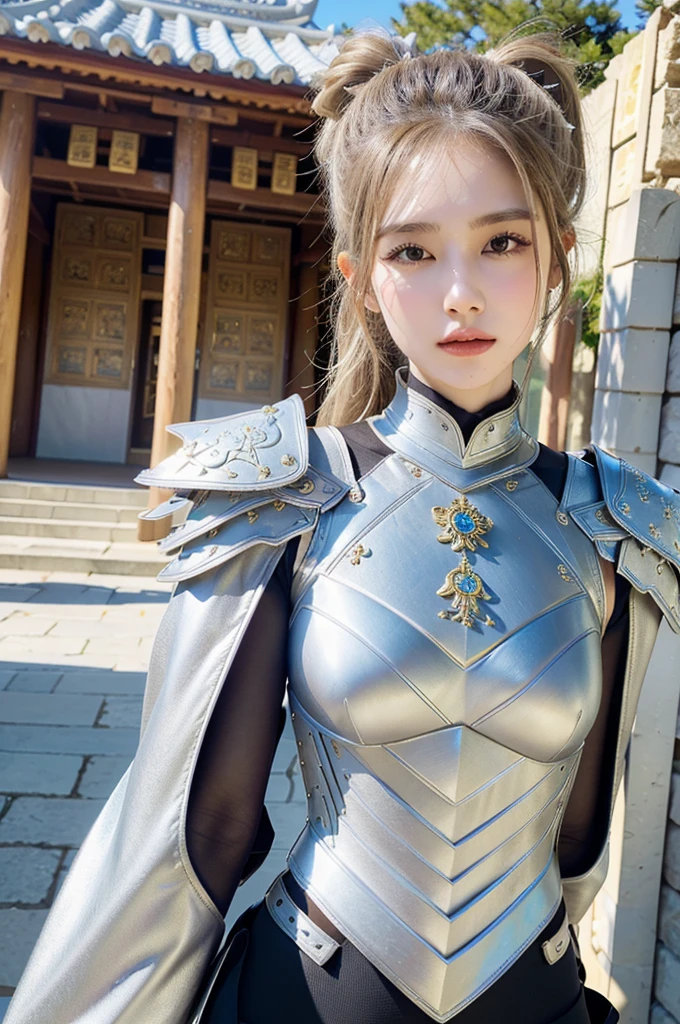 (8K, best quality:1.2), (masterpiece:1.37), (photo, photoPractical:1.37), (Ultra-high resolution), halF body, Walking posture, shot From Front, Slow Motion, Female paladin wearing the Full body, (Light silver armor:1.2),(Richly decorated armor), (Extremely detailed, bloom:1.5), (best quality, Alessandro Casagrande, Greg Rutkowski, Sally Mann, concept art, 4k), (mock:1.2), (high sharpness), (detailed student:1.1), detailed Face and eyes, masterpiece, best quality, (highly detailed photo:1.1), (Long blond hair, Ponytail,ecstatic:1.1), (Young woman:1.1), sharp, (perFect body:1.1), Practical, True Shadows, 3D, (Temple Background:1.2), arms crossed over the chest
photographed by Canan EOS R6, 135 mm, 1/1250 seconds, F/2.8, ISO 400