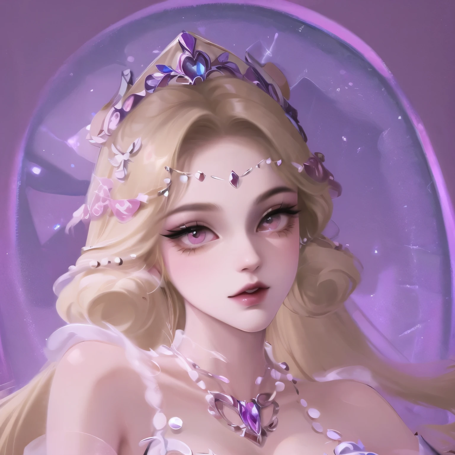 ((masterpiece)),high quality,Extremely detailed,blonde+White clothing:1.2,Sweet and delicate girl,Bijay,Lolita prostitute,Exquisite facial features,Perfect body,face adorned with pearls,There are bubbles around,Colorful and bright,Romantic long hair,Natural light,Warm and sweet,Brown eyes,Gorgeous hair decoration,Pink clothing