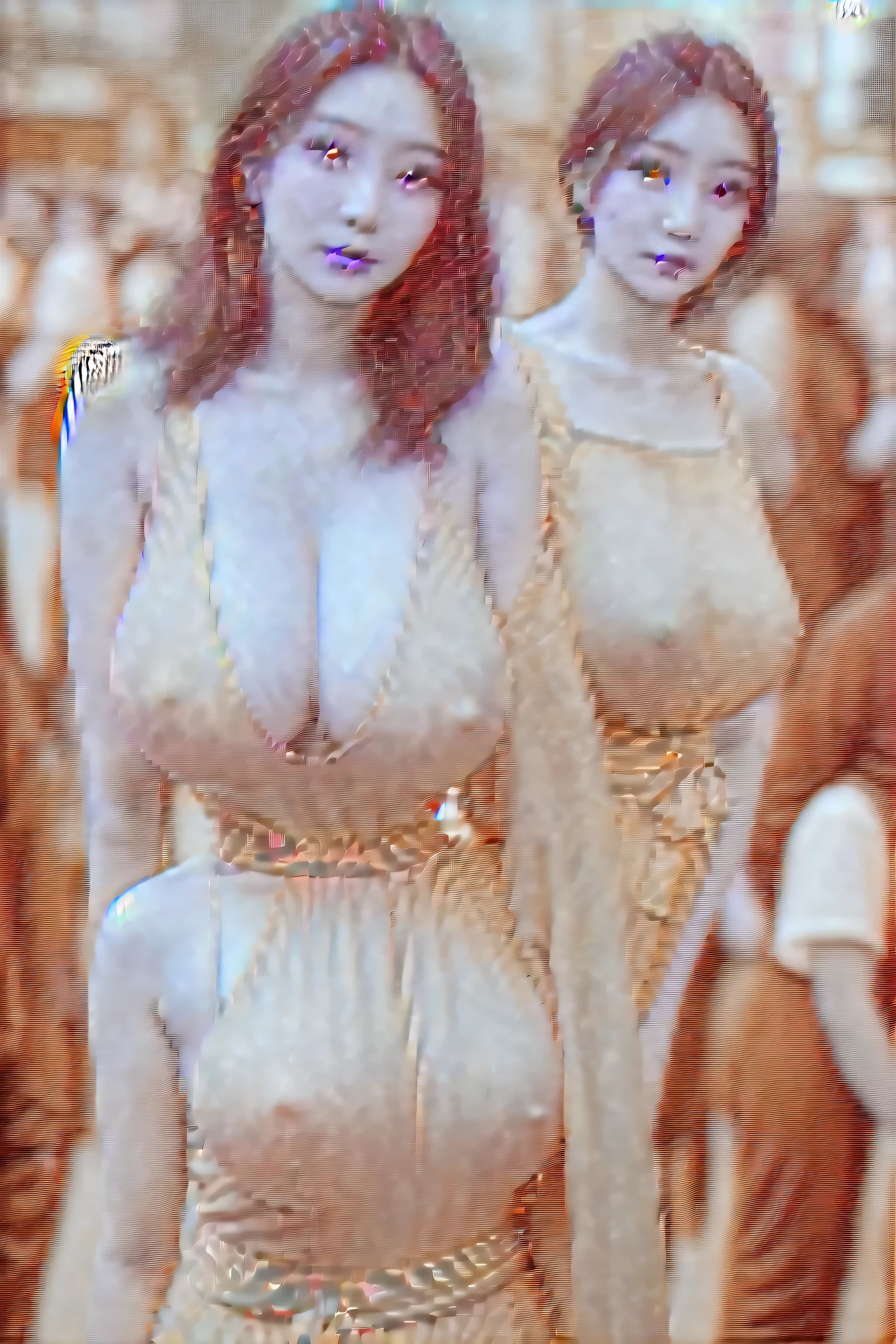 A woman, (Practical), (Surrealism), (photoPractical), Depth of Field, Eye Makeup:0.5, (Upper Body:1.2), (Willow Waist:0.7), Looking at the audience, Casual wear, On the city streets, Huge breasts，Big breasts