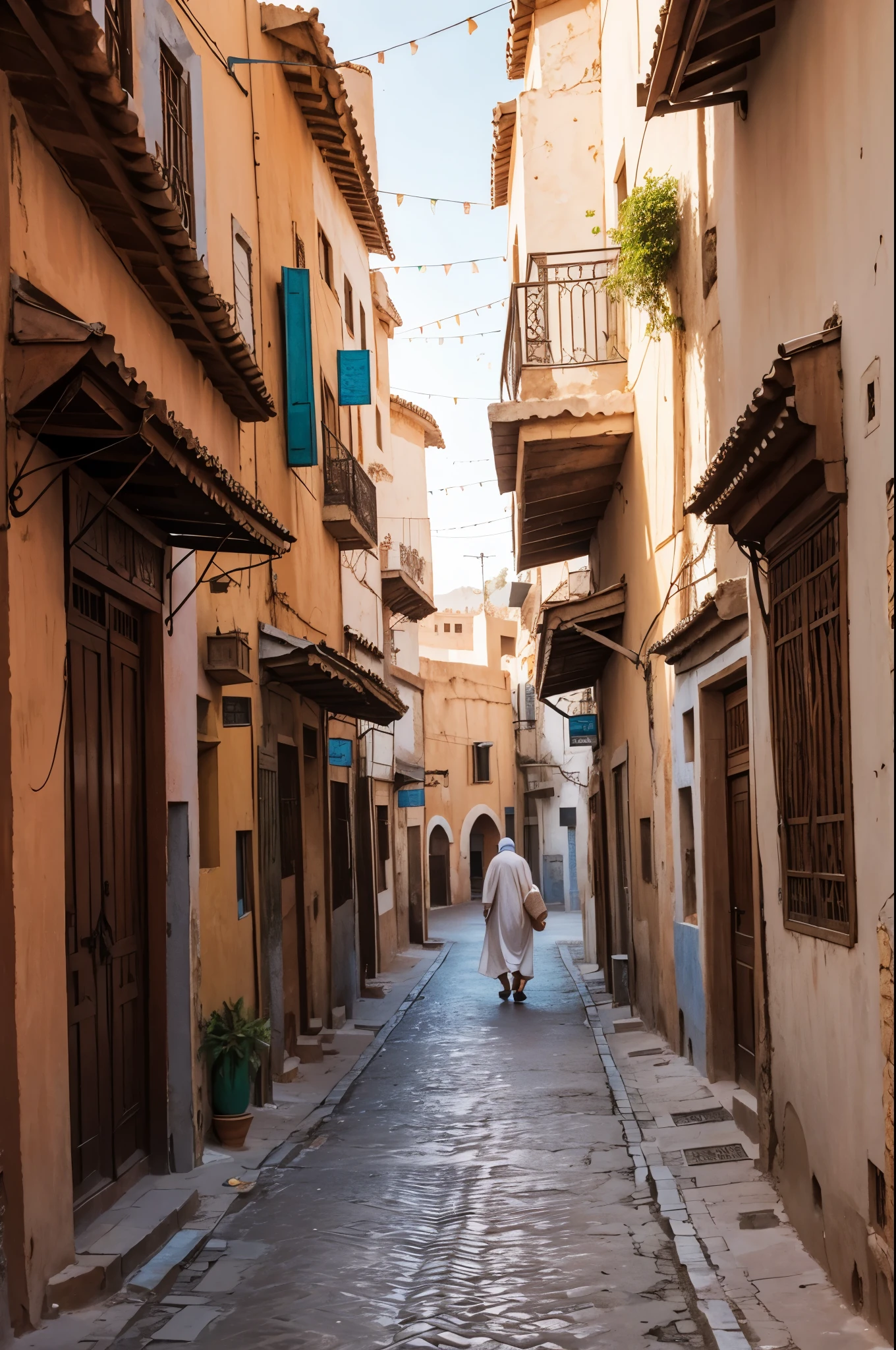 Moroccan street with gamblers