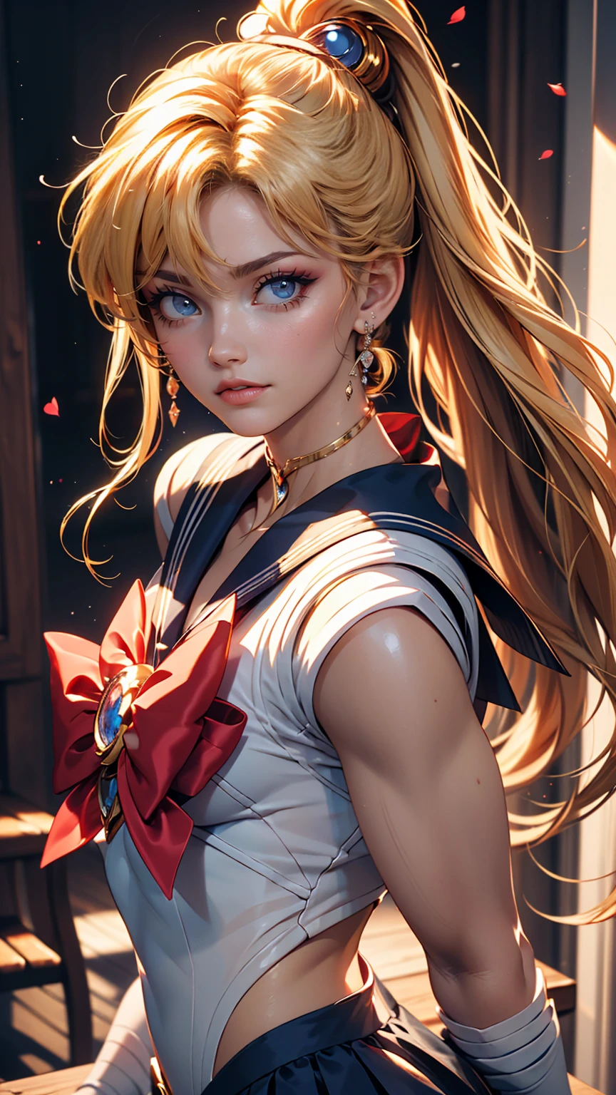 ((masterpiece)), (highest quality), (Super detailed), ((Very detailed)), 4K, (8k), Sailor Moon, Long Blonde Hair, Double Ponytail, Sailor Moon Aesthetics, Dream Core,