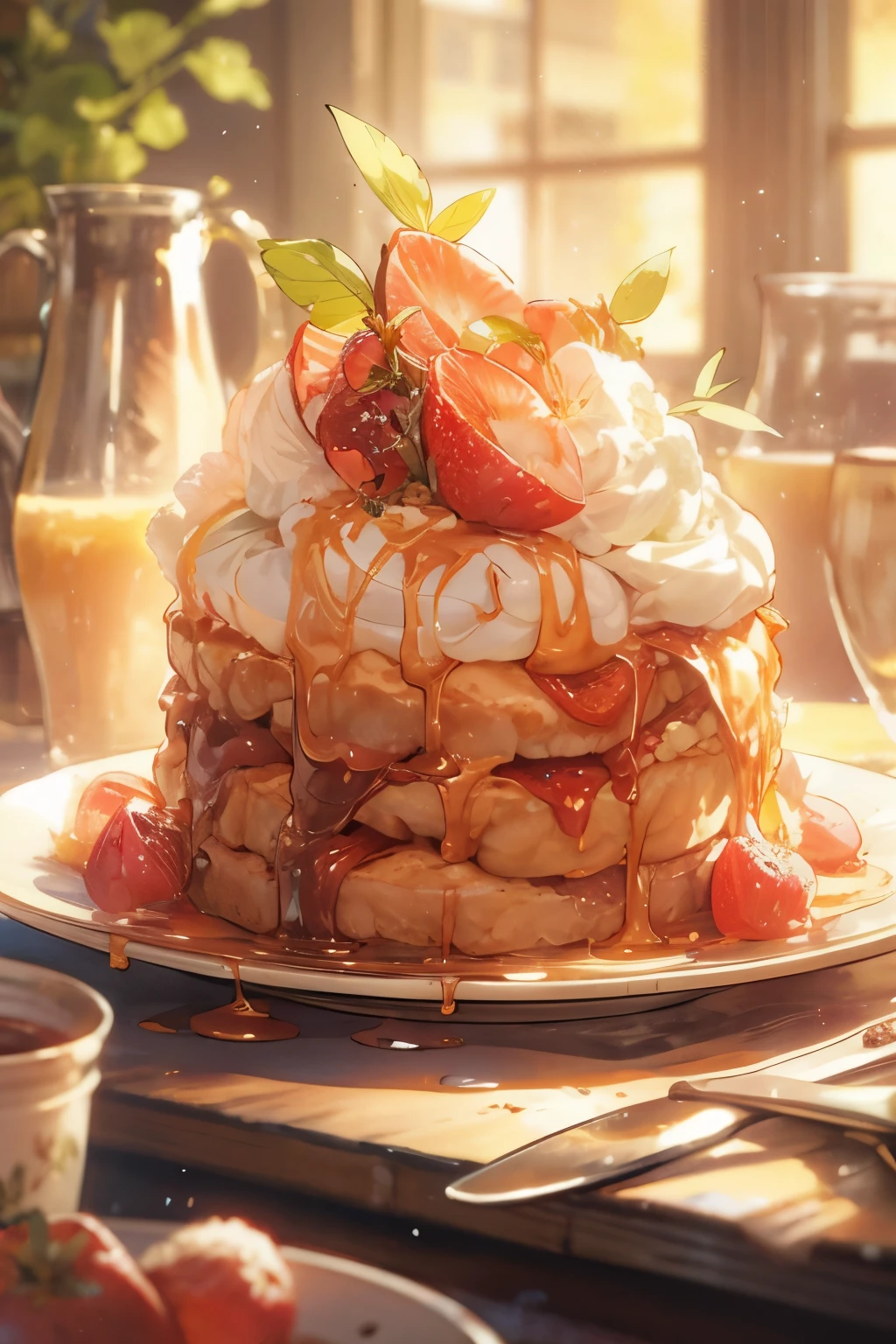 **Beautiful pie, close-up, royal tableware, decorated with flowers, no background,ACGN, American comics, exaggerated and detailed, HD, best quality,8k,