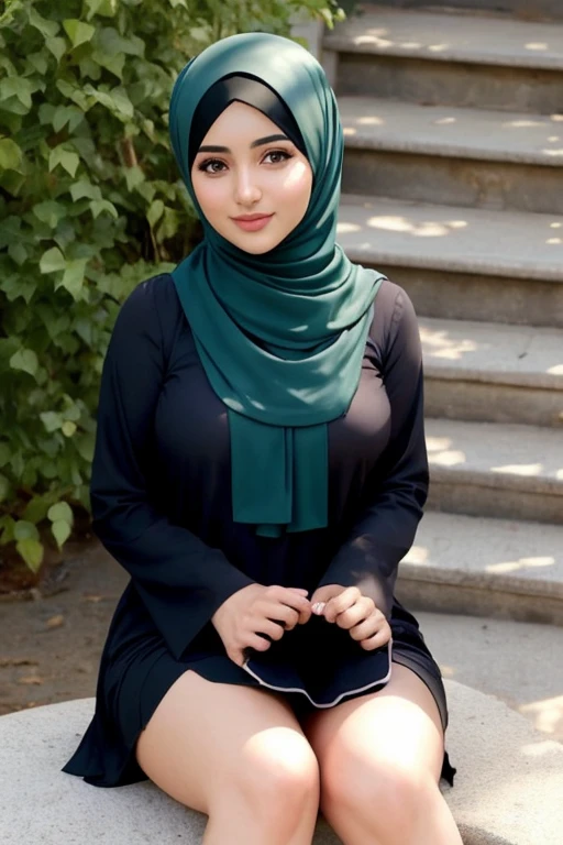 Beautiful hijabi women,upskirt,straddle