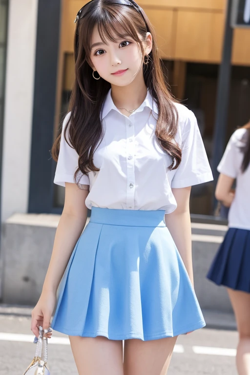 Cute Girls、Idol、high school girl、Light blue mini skirt