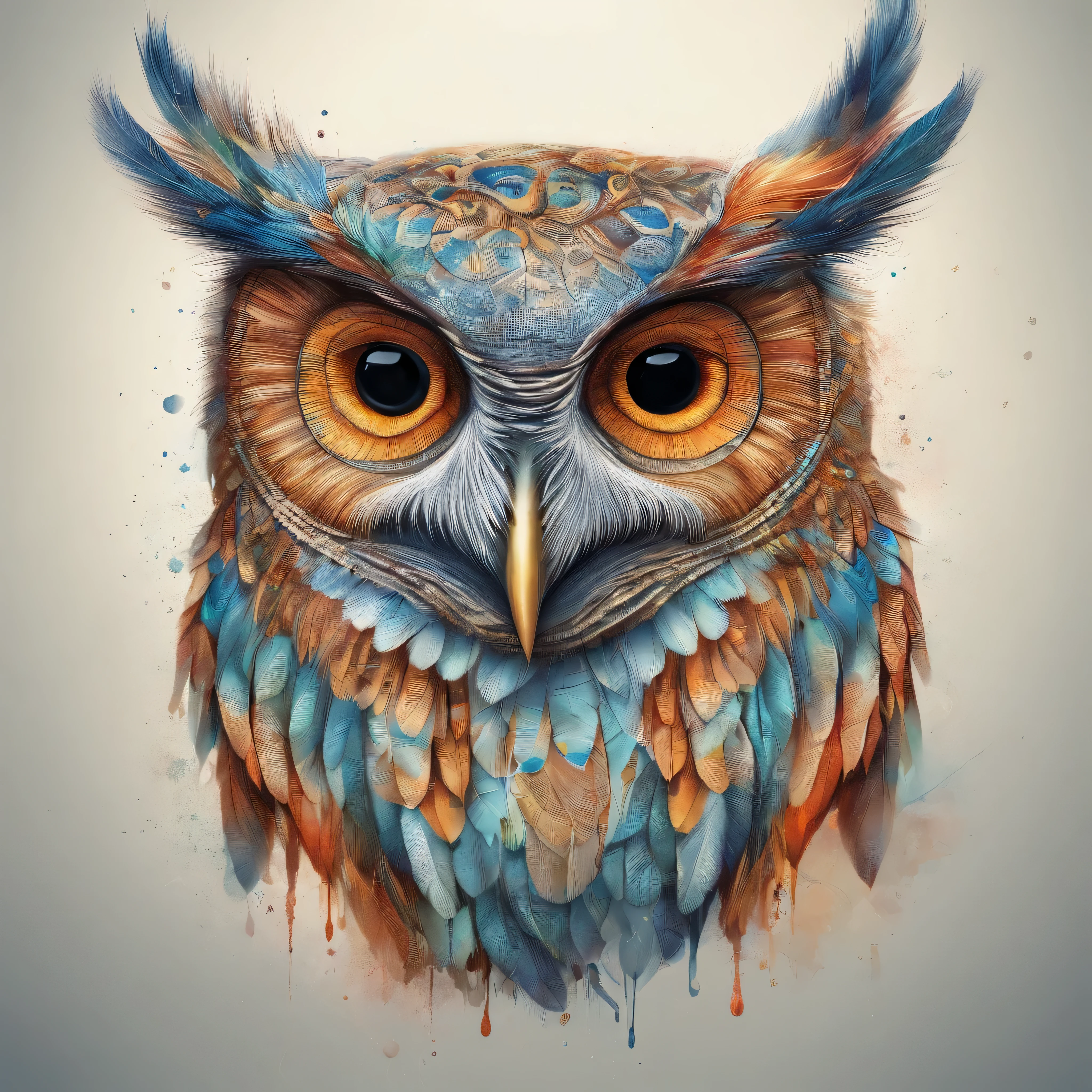 uma pintura digital de uma coruja com olhos azuis, Unrealistic engine rendering + uma deusa, Very specific, beeple global illumination, joias ornamentadas elaboradas, Trends in CGISOCIETY, Motion Graphics, Rossdraws Global Lighting, cgsociety