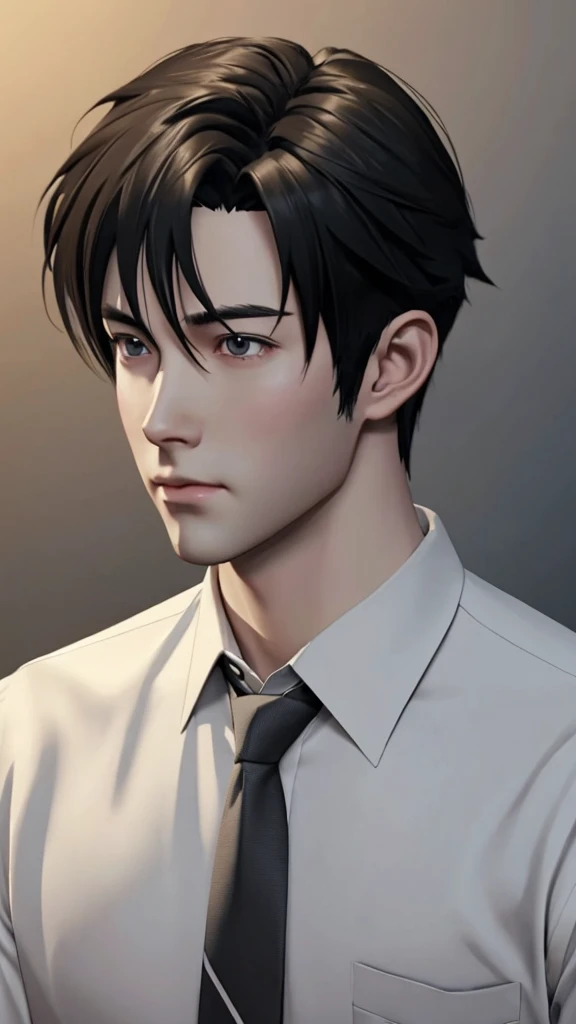 Anime guy in white shirt and tie looking at the camera, Obras de arte al estilo de Guweiz, Anime CG soft art, Pintado en Anime Painter Studio, inspirado por Yanjun Cheng, Makoto Shinkai. Renderizado digital, Hecho con Anime Painter Studio, Estilo realista de anime 3D, Retrato realista kawaii, realismo artstyle, Estilo de realismo de anime, realistic anime artstyle