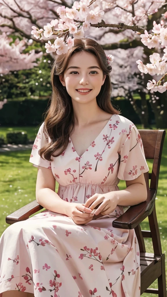 (best quality,4k,8k,highres,masterpiece:1.2),ultra-detailed,(realistic,photorealistic,photo-realistic:1.37),a girl with beautiful hair, vibrant eyes, and radiant smile, lying under a cherry tree in a peaceful garden, surrounded by blooming cherry blossoms, gentle sunlight filters through the branches and leaves, casting warm shades of pink and gold, the girl is wearing a flowing summer dress, with delicate floral patterns, her dress matches the colors of the cherry blossoms, creating a harmonious and serene atmosphere, nearby, there is a basket filled with ripe and juicy cherries, adding a pop of red to the scene, the girl's laughter fills the air, as she enjoys the company of her neighbor, Mrs. Pear, who is sitting next to her, engrossed in a book, the garden is filled with the sound of birds chirping and the scent of cherry blossoms, creating a delightful sensory experience, the girl and Mrs. Pear have formed a close bond, spending leisurely afternoons together, cherishing the simple pleasures of life, as they create beautiful memories under the cherry tree.