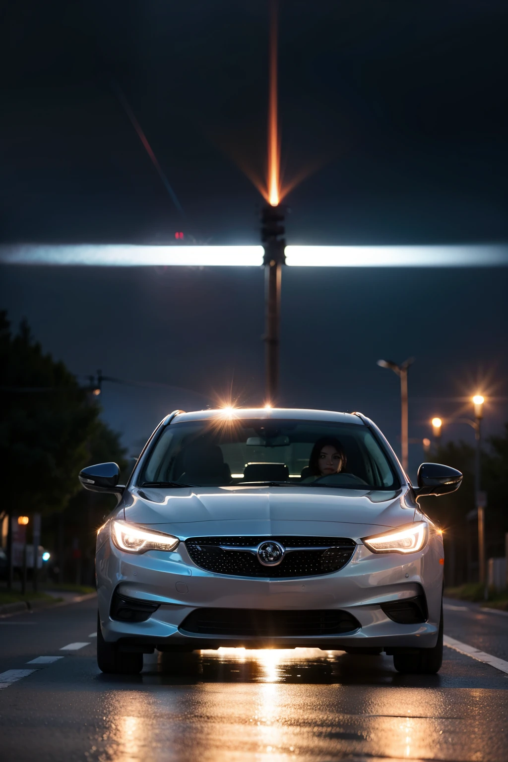 night, Science and technology, Surreal, New energy sources,Front end,Buick MPV, high detail, cinematic lighting, lens flare --quality .5 --ar 16:9 --v 5.2 --style raw --s 250 --c 0 --q 2