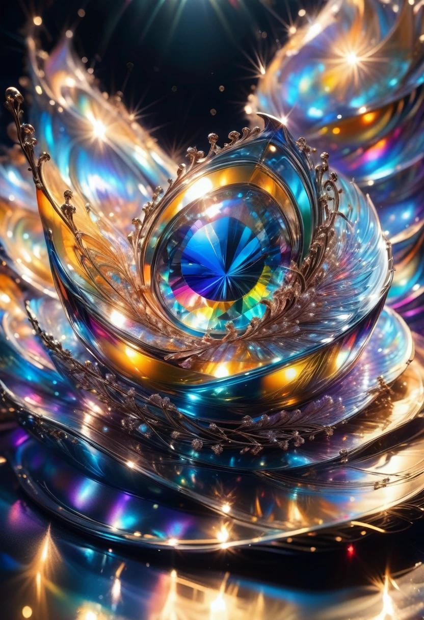 Liquid Metal, glass Mockingbird masterpiece, Light Painting, Glitter, Sparkly, Ektachrome, 360 Panorama, Lens Flare, 3-Dimensional, Beyond-Dimensional, 8K, Geometric, Edge, Strong, Rim Lights, Shiny, Liquid Metal, Lumen Reflections, insanely detailed and intricate, hypermaximalist, elegant, ornate, hyper realistic, expansive realistic