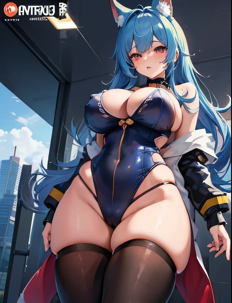 anime girl in a blue bodysuit with a cat ears and tail, seductive anime girl, 19 years old, large breasts, triple D cup breasts, sexy, horny, round buttocks, bubbly buttocks, fit and strong, slender body, plump lips
best anime 4k konachan wallpaper, from the azur lane videogame, azur lane style, splash art anime , detailed digital anime art, beautiful alluring anime woman, oppai cyberpunk, guweiz, is wearing a swimsuit,Double D cup breasts,