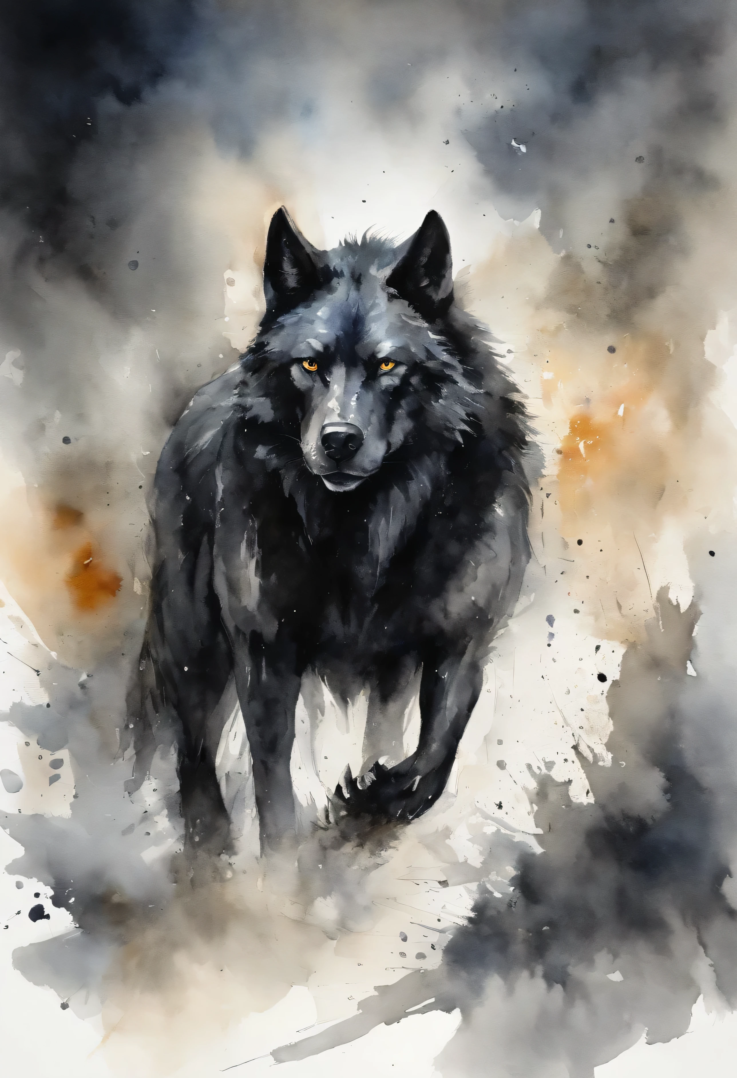 werewolf gigantic black humanoid wolf.