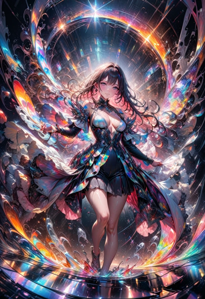 Liquid Metal, glass Mockingbird masterpiece, Light Painting, Glitter, Sparkly, Ektachrome, 360 Panorama, Lens Flare, 3-Dimensional, Beyond-Dimensional, 8K, Geometric, Edge, Strong, Rim Lights, Shiny, Liquid Metal, Lumen Reflections, insanely detailed and intricate, hypermaximalist, elegant, ornate, hyper realistic, expansive realistic