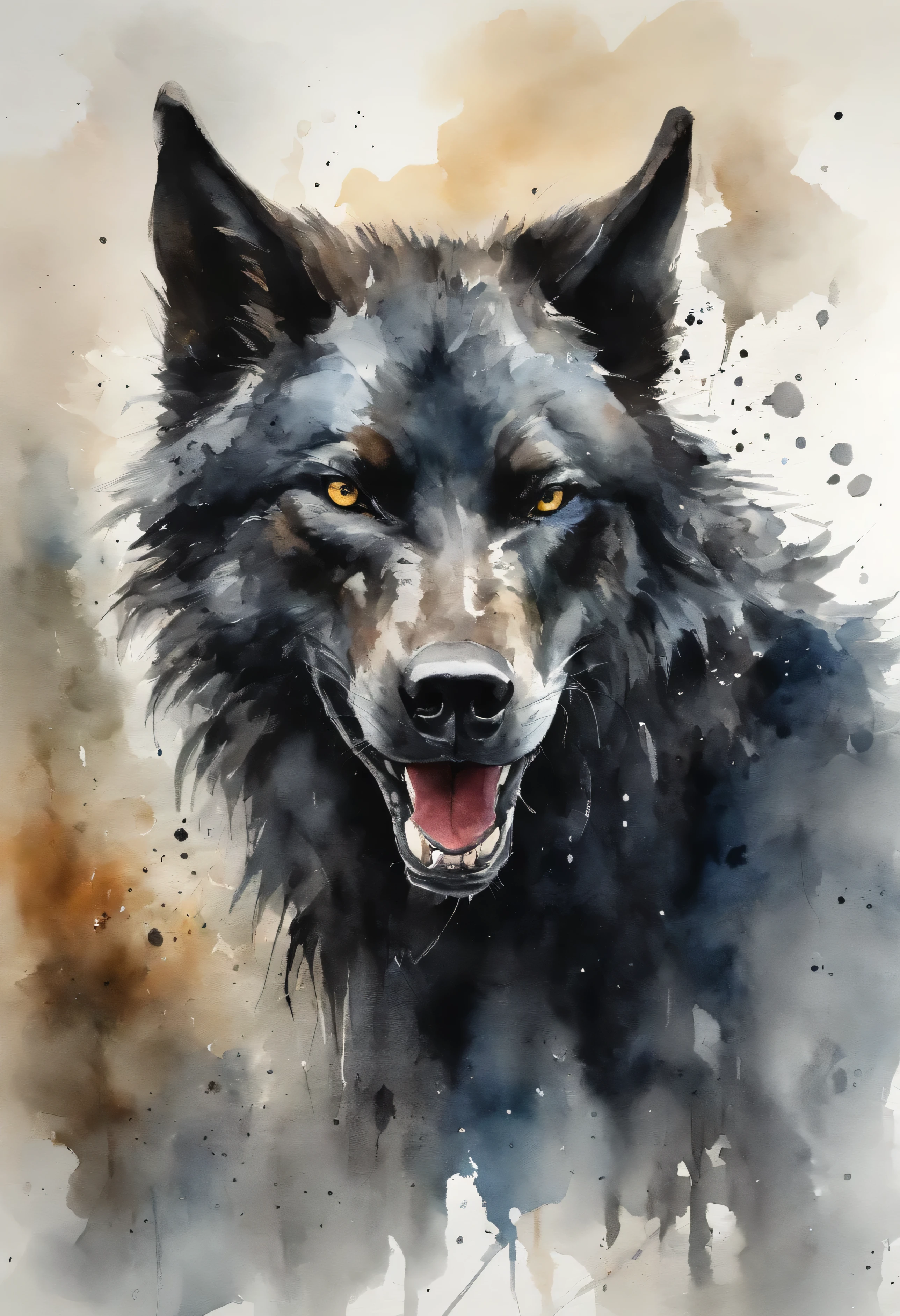 werewolf gigantic black humanoid wolf.