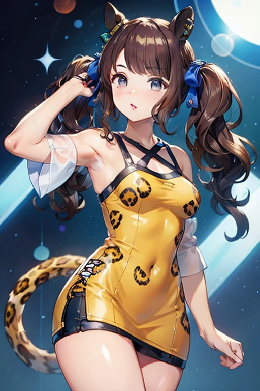 tosen jordan \(umamusume\), leopard pattern tight short dress,