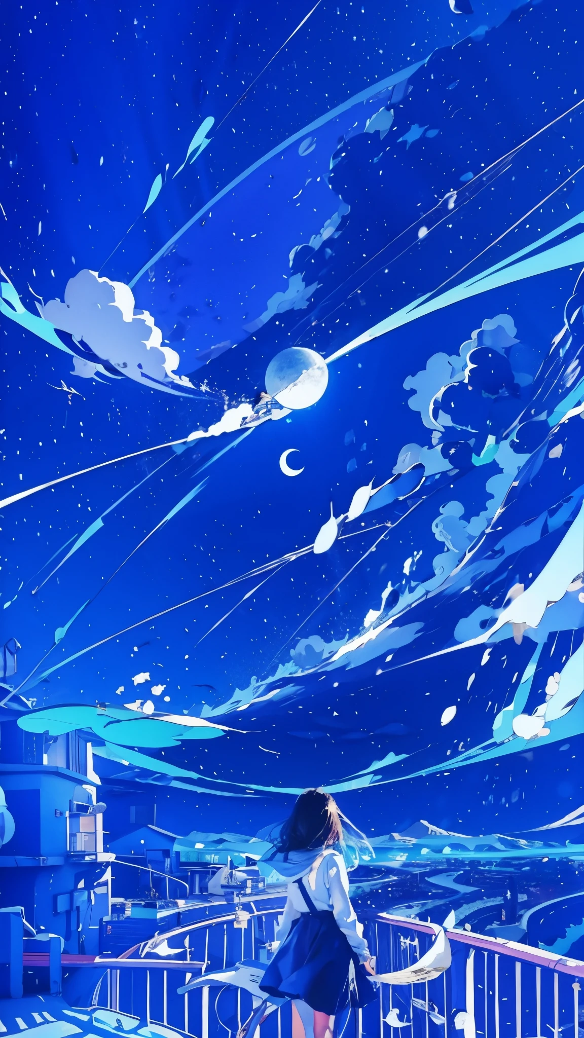Girl staring at the moon
