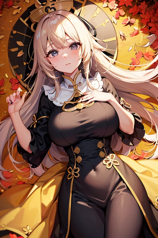{{{{masterpiece}}}}, {{{Ultra-detailed}}}, {{{High resolution}}}, {{Excellent anatomy}}, (((highest quality))), ((Very delicate and beautiful)), {{Very detailed and delicate}}, {8k CG wallpaper},((Detailed Background))、Extremely detailed, solo, Perfect Face, Beautiful face, Highly detailed face，(Mastepiece), (Best Quality)、One female、Best Style、Beauty、The most beautiful woman in the world、(((黄colorの透けたドレス:1.5))),((Big Breasts))、a 黄color tree lined path with leaves on the ground, breath-taking Beautiful trees, breath - taking Beautiful trees, Blossoming Road to Heaven, Bright but gloomy gold, 黄color color, 黄color colours, Golden Autumn, in autumn, wonderful, 黄color carpeted, 黄color hue, Beautiful trees, shades of 黄color, color: 黄color, Golden Leaf, During the fall、palace、(((ピンクcolorのロングヘア―)))