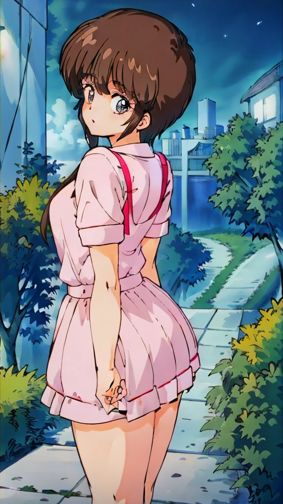 masterpiece, 1 girl, hiyama Hikaru, best quality, HuTaoV4, 1girl, solo, blush, ((streetwear clothes)), city, outdoors, night, movie poster, extremely detailed 8K, smooth, high resolution, ultra quality, cinematic lighting, ambient occlusion, hd, 2k, 4k, 8k, 16k, extremely detailed anime, detailed faces, perfect composition, wide shot, atmospheric lighting, very sexy, lift skirt, random low back angle, uncensored, nsfw, sin censura