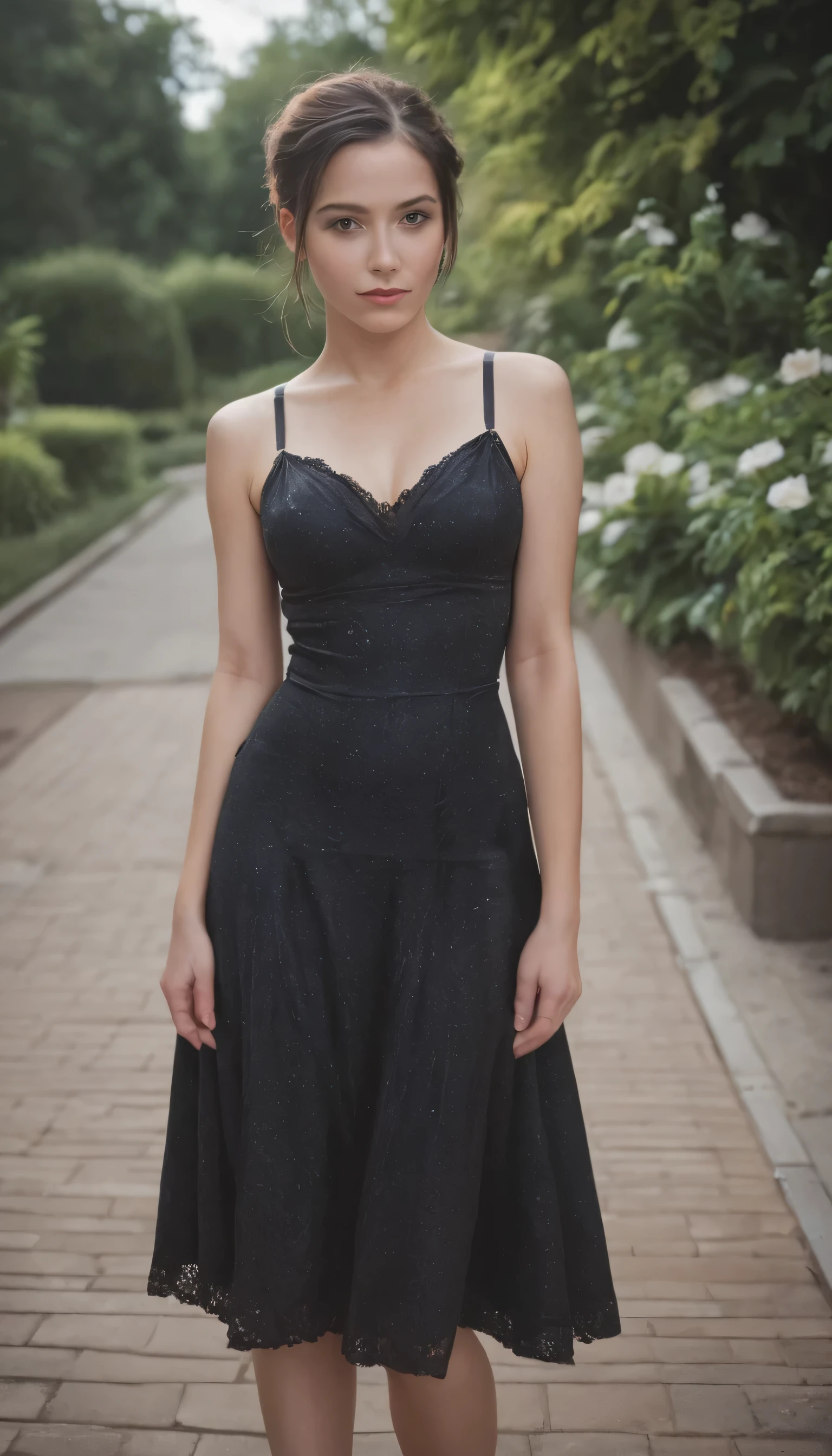 score_9, score_8, score_7 BREAK, source_real, raw, photo, photorealistic, photography, Beautiful Female ,Garden ,dress