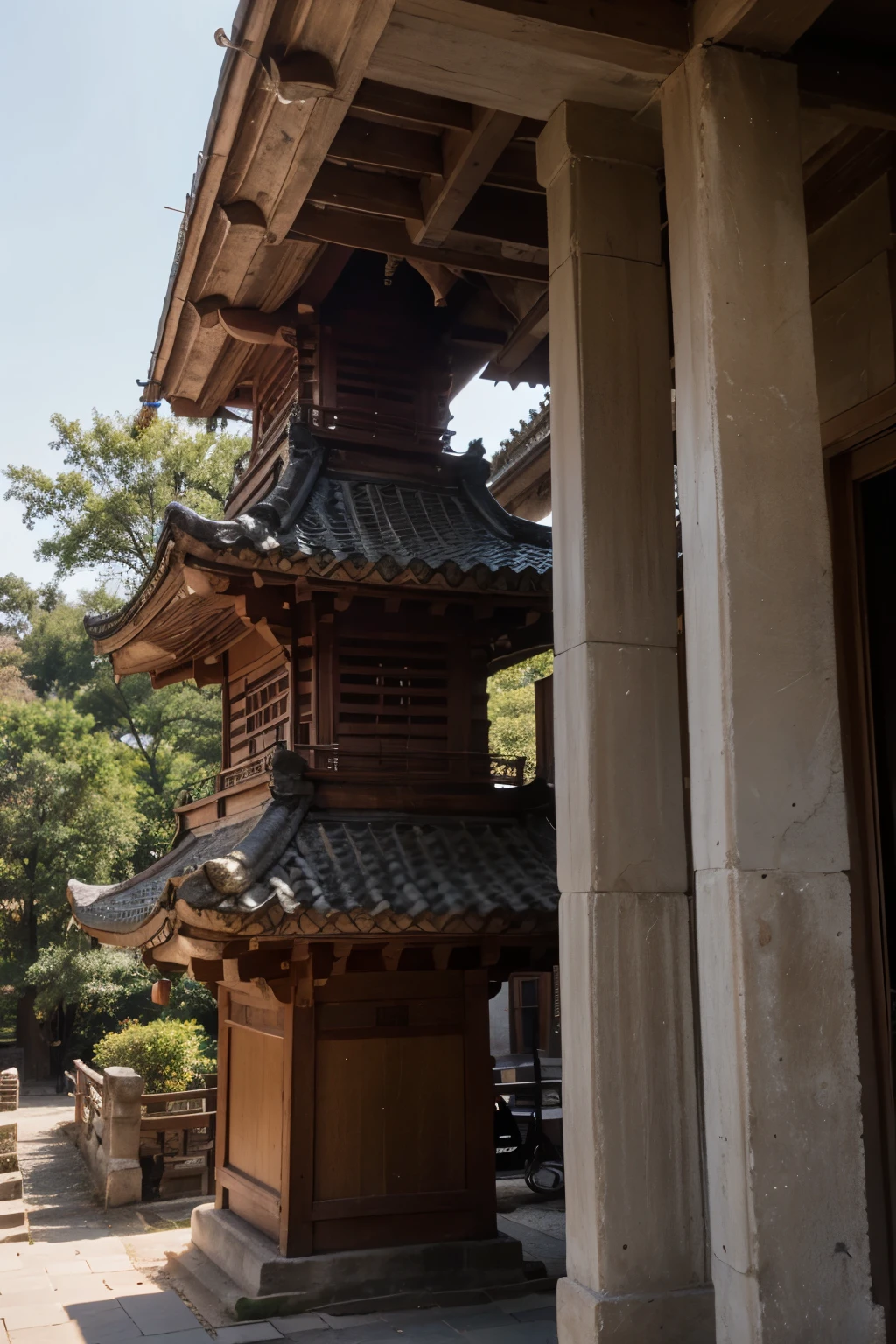 create a pagoda, ancient architecture, perfect details (best quality)), ((masterpiece)), (details), perfect face, camera font