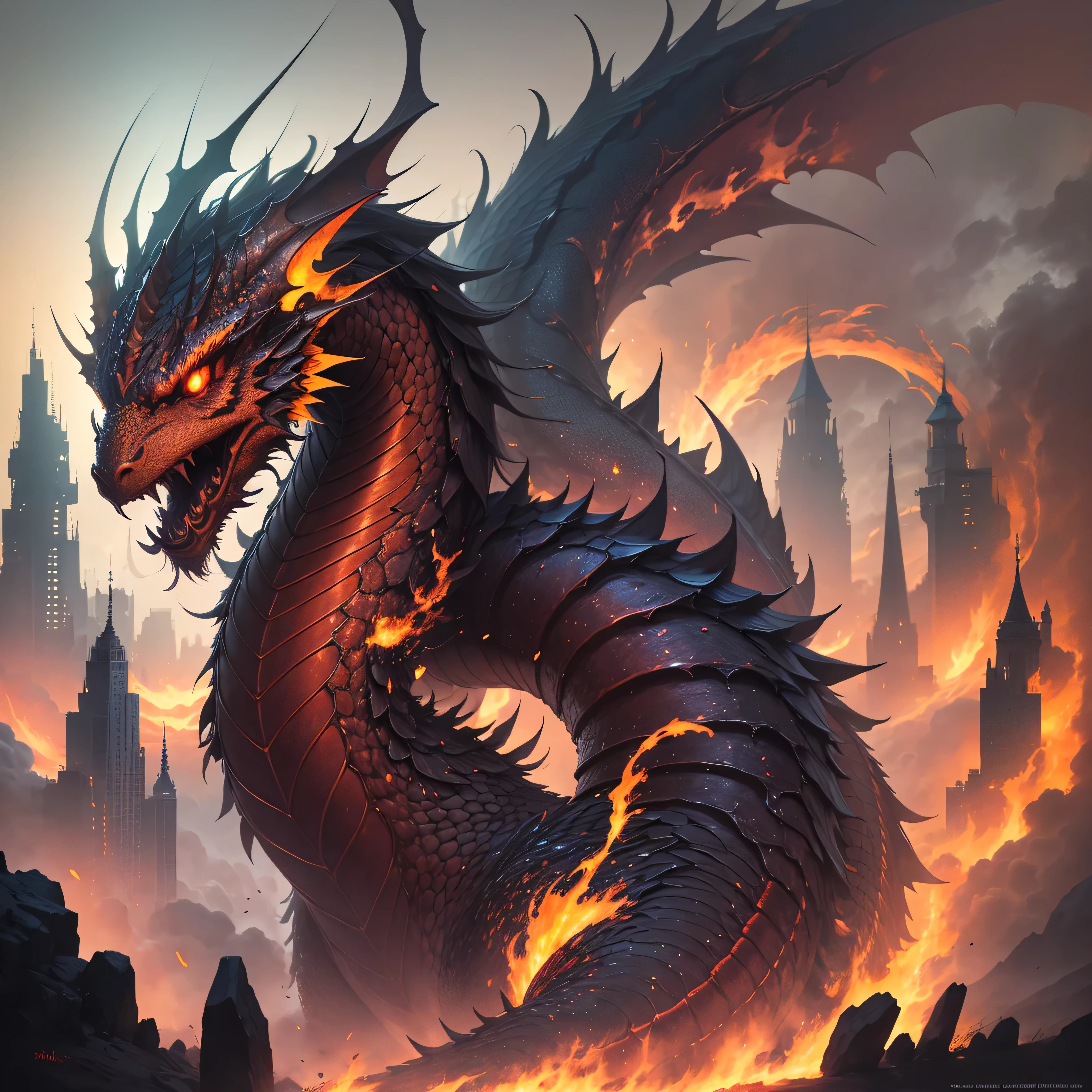 Vibrant Multi colorful red Chinese dragon, Particles, Nebulae, intricate detail, perfect composition, masterpiece, oil on canvas, intricate artwork masterpiece, ominous, matte painting movie poster, golden rati