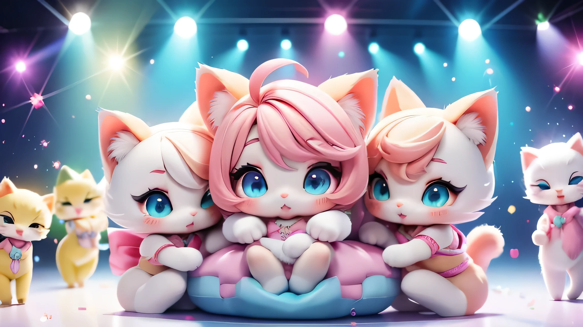 Kitty, kitty, kitty, so cute!
, sparkling bright
Let's dance together, feels like a dream
Tonight's a party, can't stop the beat!