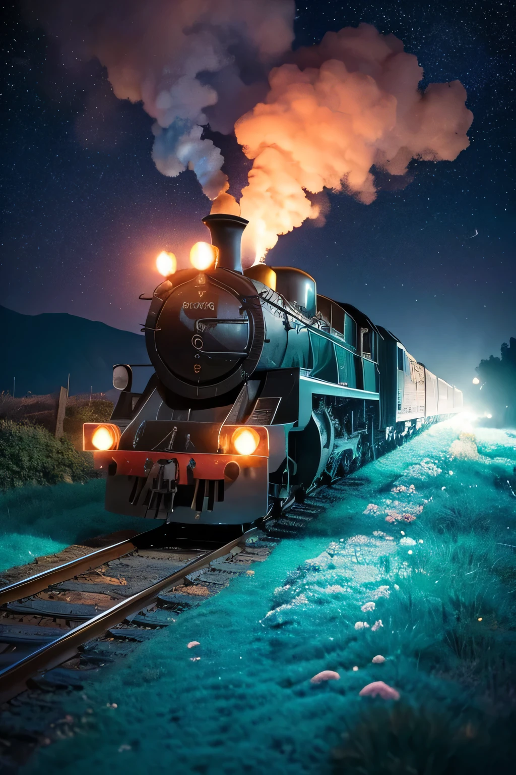 Below is an example prompt for creating a fantasy locomotive image:：

---

1. **Themes and Settings**:
    - 「Ancient steam locomotive running through a magical forest」
    - 「A flying locomotive races through the stars」
    - 「A fantastic locomotive sailing underwater」

2. **Locomotive Design**:
    - 「A locomotive with antique design and elven details」
    - 「A locomotive with a dragon-shaped body」
    - 「A locomotive made entirely of sparkling crystals」

3. **The surrounding landscape**:
    - 「A chimney spewing blue flames and light fairies floating around it」
    - 「A locomotive running on the road of the galaxy、Shooting stars all around」
    - 「A locomotive surrounded by colorful coral and marine life」

4. **Special elements**:
    - 「An otherworldly view from the train window」
    - 「Car body engraved with magic runes」
    - 「A locomotive running while drawing a rainbow bridge in the night sky」

--- Using a prompt like this、You can create fantasy-like images of locomotives.。By including specific elements and themes、It helps you create more detailed and attractive visuals.。