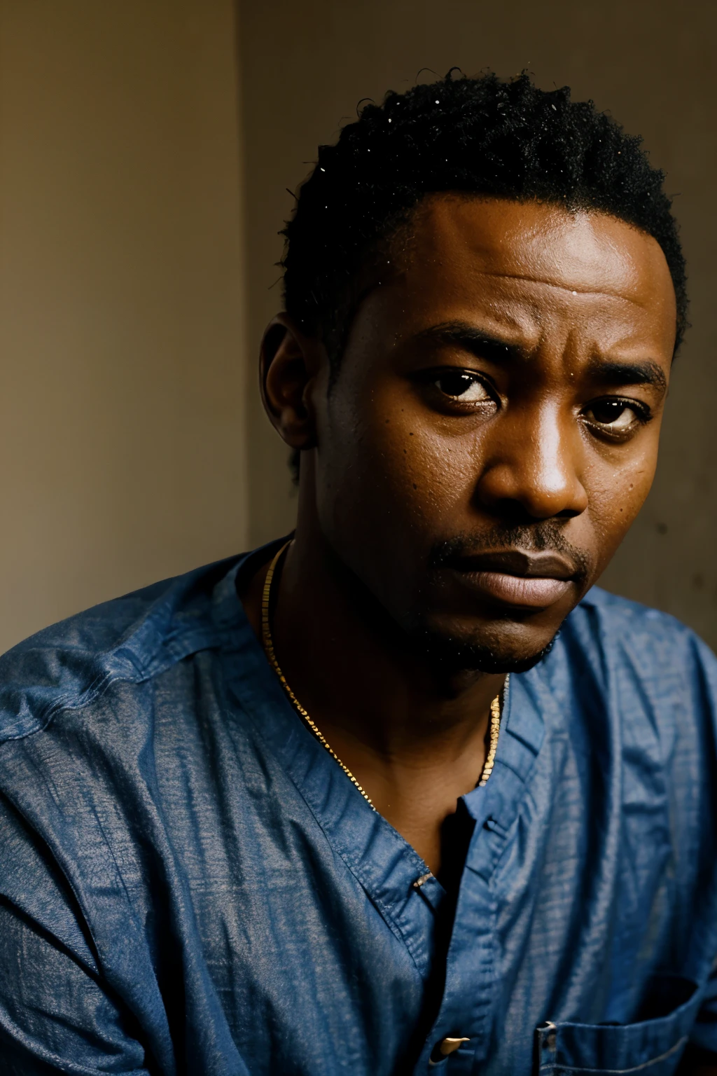 adult african man sad
