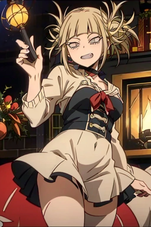 (himiko toga),(Anime),+,(Boku no hero academia),(kohei horikoshi),(wearing),(a sexualized Christmas-style dress)