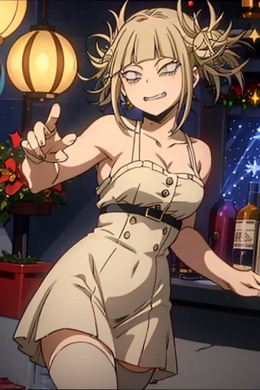 (himiko toga),(Anime),+,(Boku no hero academia),(kohei horikoshi),(wearing),(a sexualized Christmas-style dress)