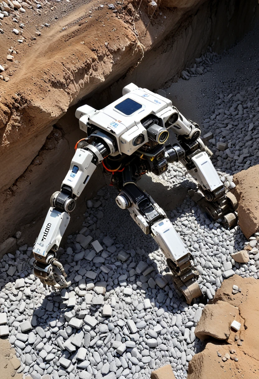 In the ruins after an earthquake, a small remote-controlled robot is using liquid metal arms to enter a narrow space for search and rescue. This arm can change its shape as needed, pass through gaps in gravel, and even wrap and stabilize fragile structures, safely removing obstacles to rescue trapped individuals. Liquid metals demonstrate their unique value and potential in the field of emergency rescue here, (masterpiece, best quality, Professional, perfect composition, very aesthetic, absurdres, ultra-detailed, intricate details:1.3)