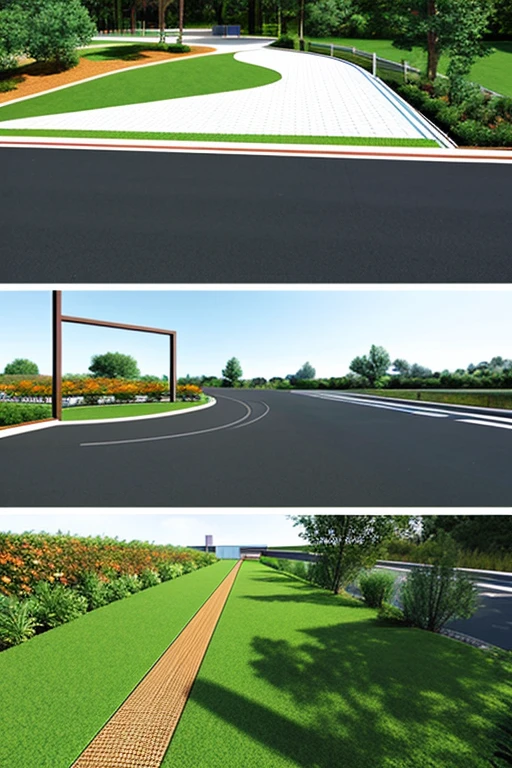 Detailed Design Proposal: Eco-Friendly Pavement Solution for Internal Roads and Pedestrian Walkways
The proposed design features the advanced ecodeck system, providing an eco-friendly solution for internal roads and walkways, characterized by its intricate texture and patterns. The plan, rendered in high resolution, is a masterpiece of urban planning, capturing the essence of modernity and sustainability. The design boasts a realism rating of 1.4, emulating the natural look of concrete while maintaining the benefits of ecodeck.
The sketch exhibits the ecodeck system's unique features, such as its resistance to cracking, weathering, and fading. The