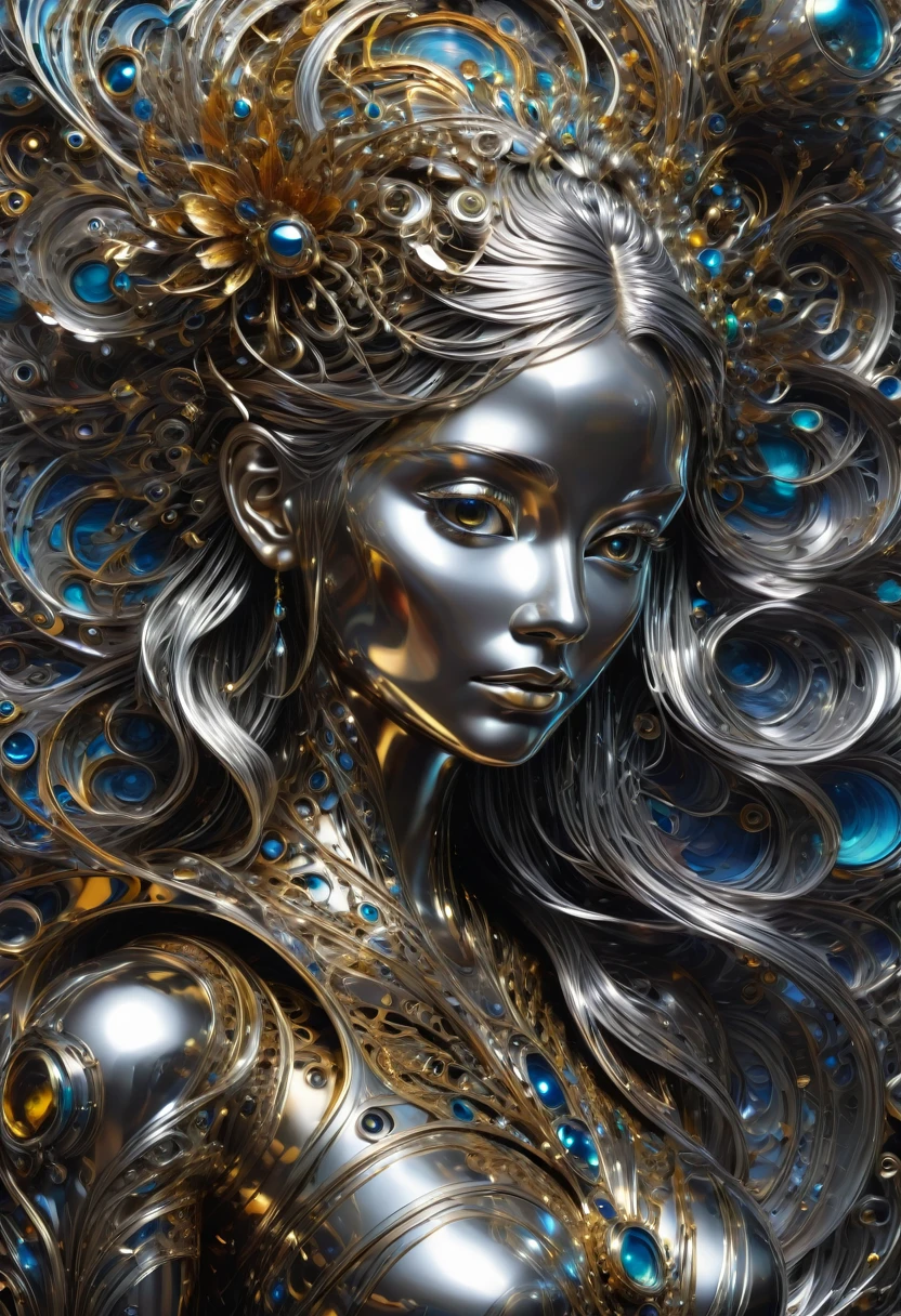 made of liquid metal, best quality, masterpiece, very aesthetic, perfect composition, intricate details, ultra-detailed