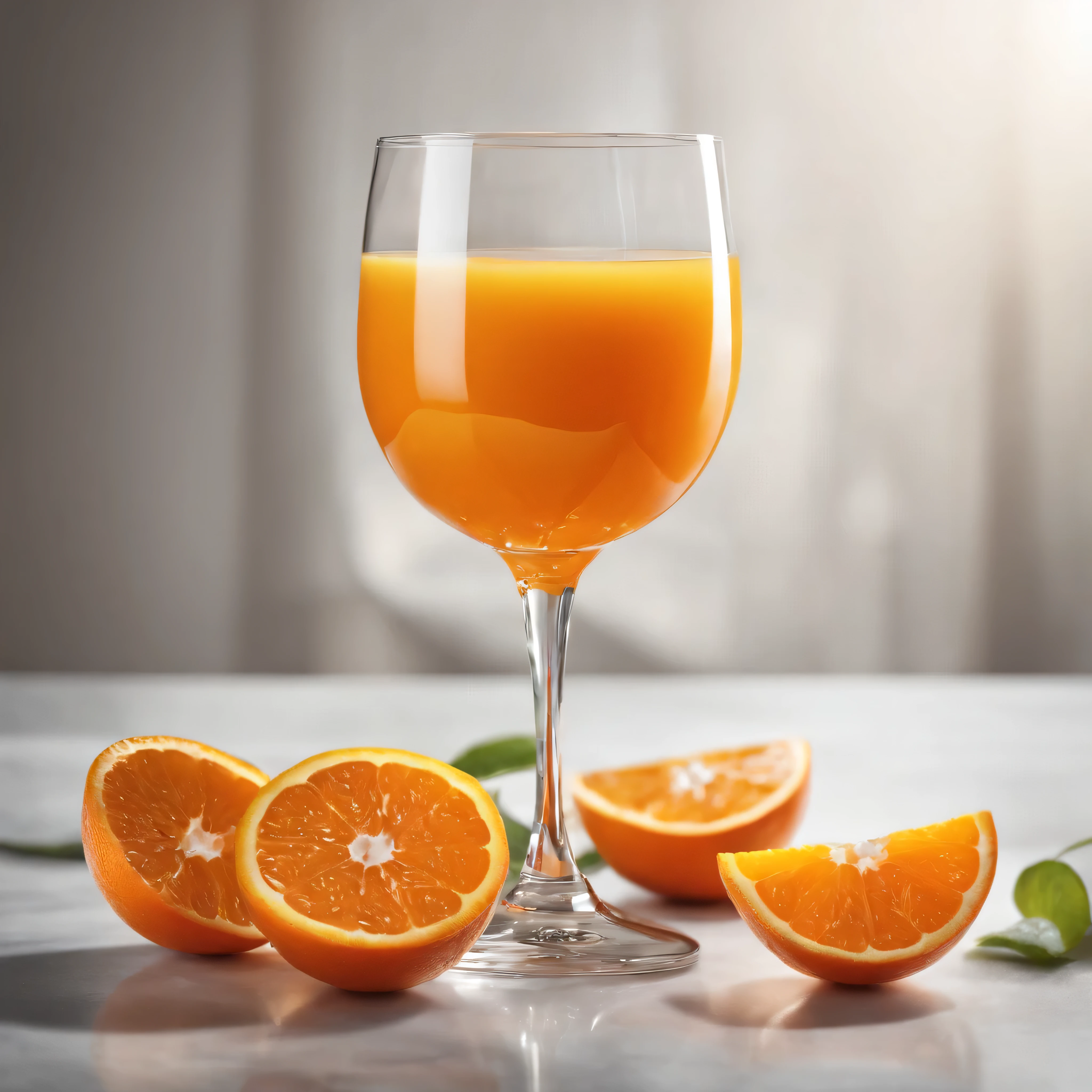 Create a glass o orange juice