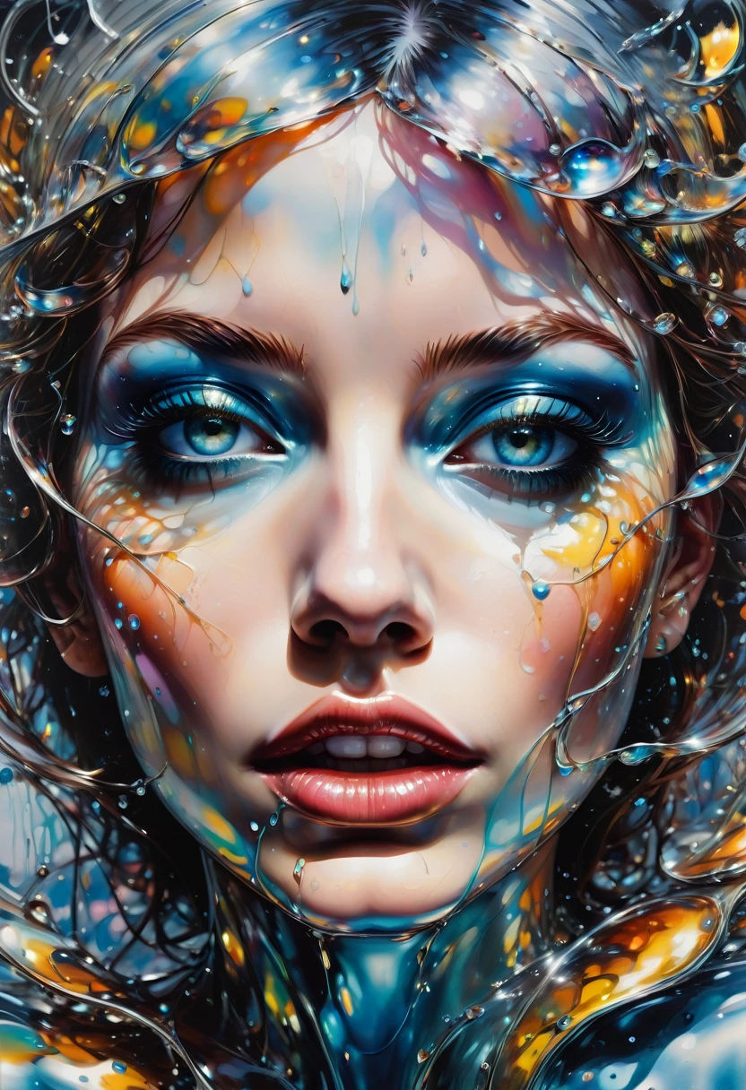 made of liquid metal, by Marilyn Minter, best quality, masterpiece, very aesthetic, perfect composition, intricate details, ultra-detailed