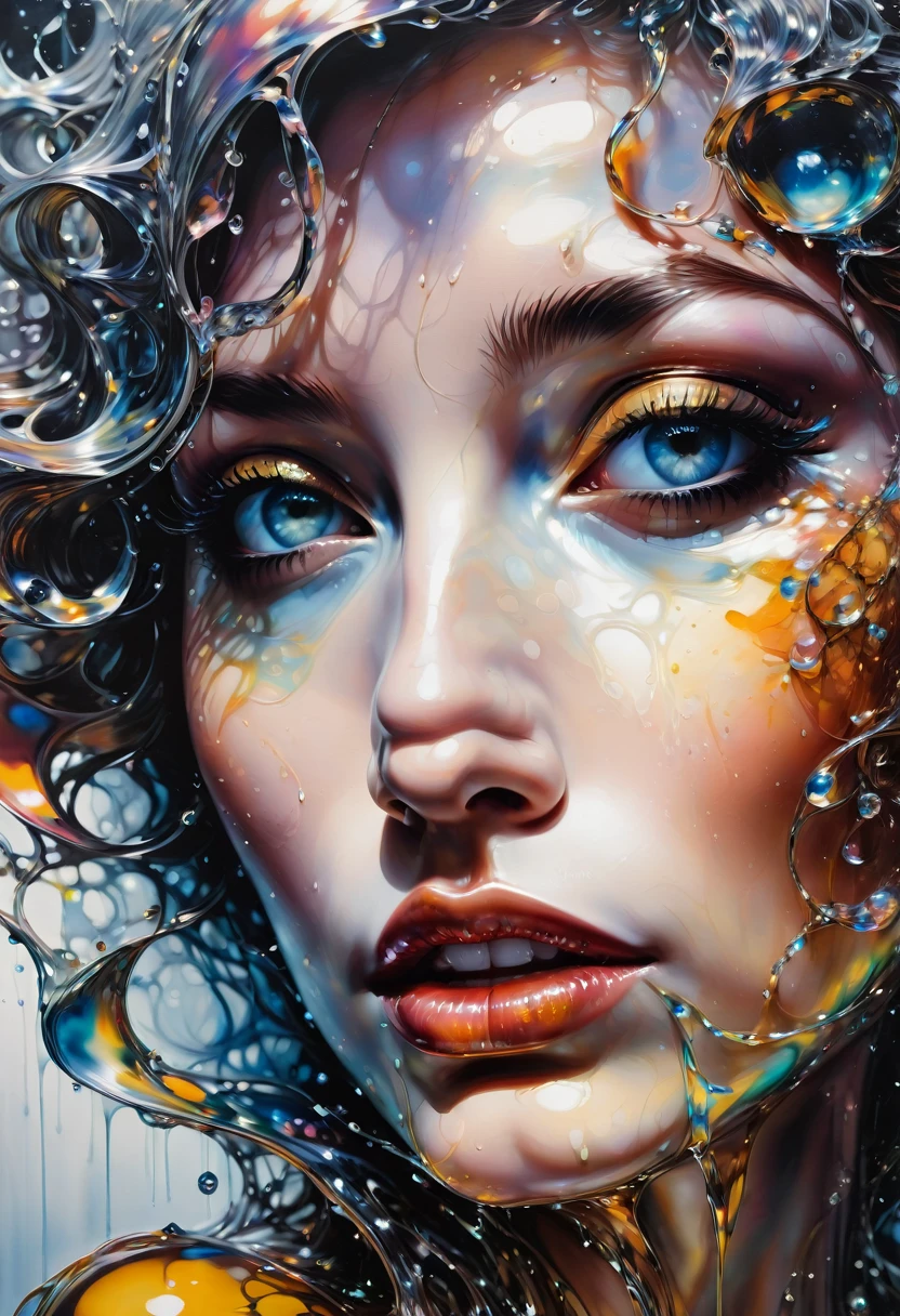 made of liquid metal, by Marilyn Minter, best quality, masterpiece, very aesthetic, perfect composition, intricate details, ultra-detailed