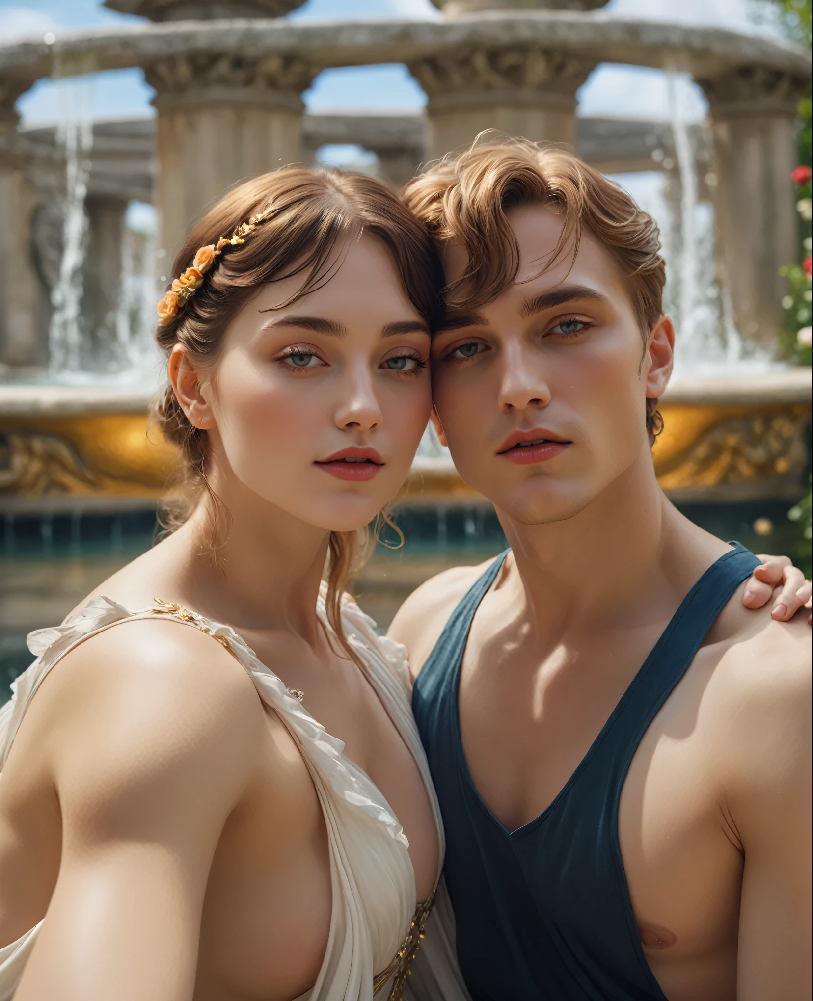 (best quality,4k,8k,highres,masterpiece:1.2),ultra-detailed,(realistic,photorealistic,photo-realistic:1.37),tarot card the lover,naked woman,flowing golden hair,embracing couple,passionate kiss,pure love,vibrant colors,romantic atmosphere,soft lighting,subtle shadows,magic,mythology,beautiful nature surrounding them,roses blooming,lush garden scenery,whimsical details,celestial background,angelic wings,harmonious composition,ethereal beauty,artistic interpretation, nsfw