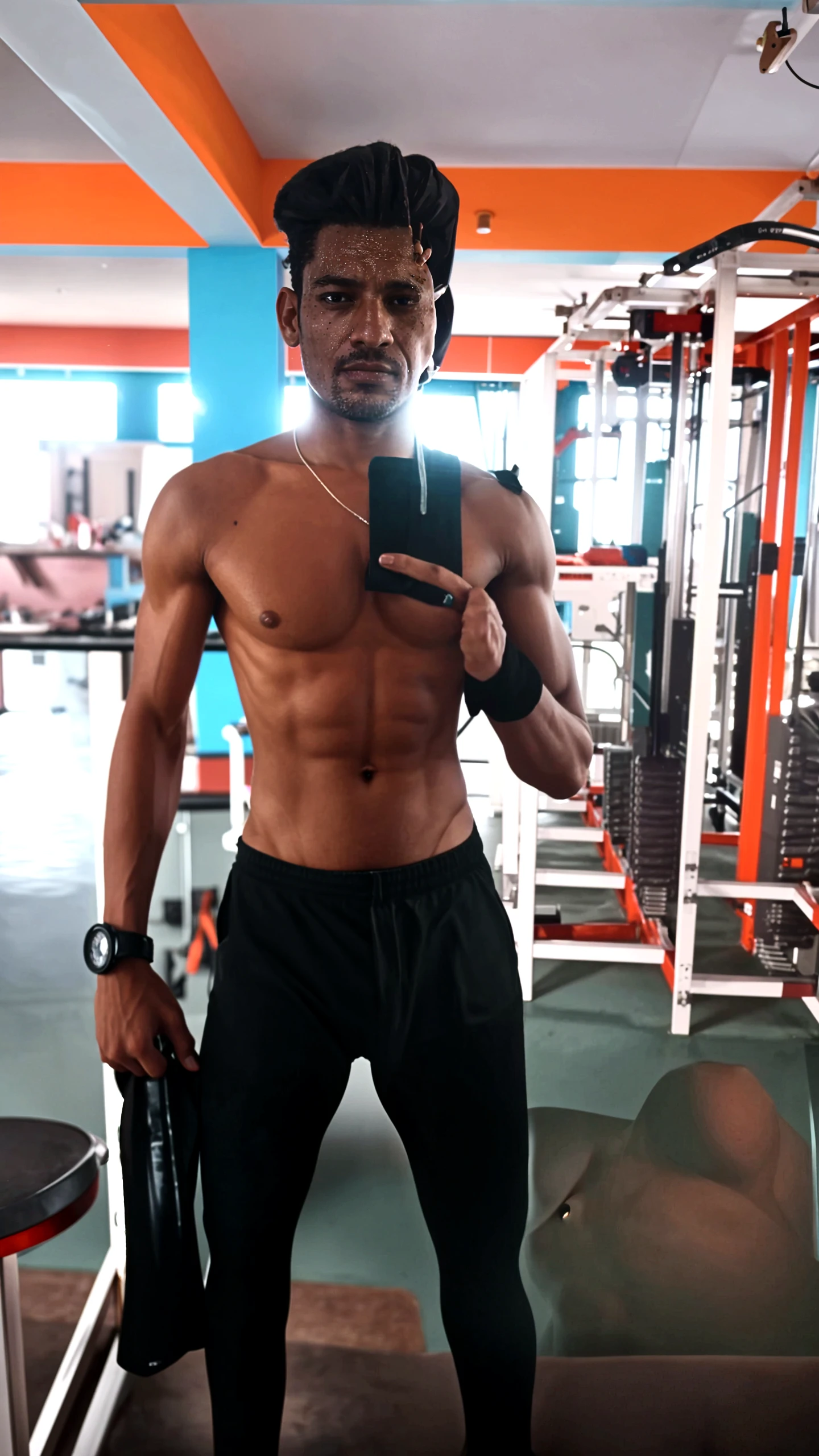 male taking mirror selfies while manspreasing AND WEARING PANTS