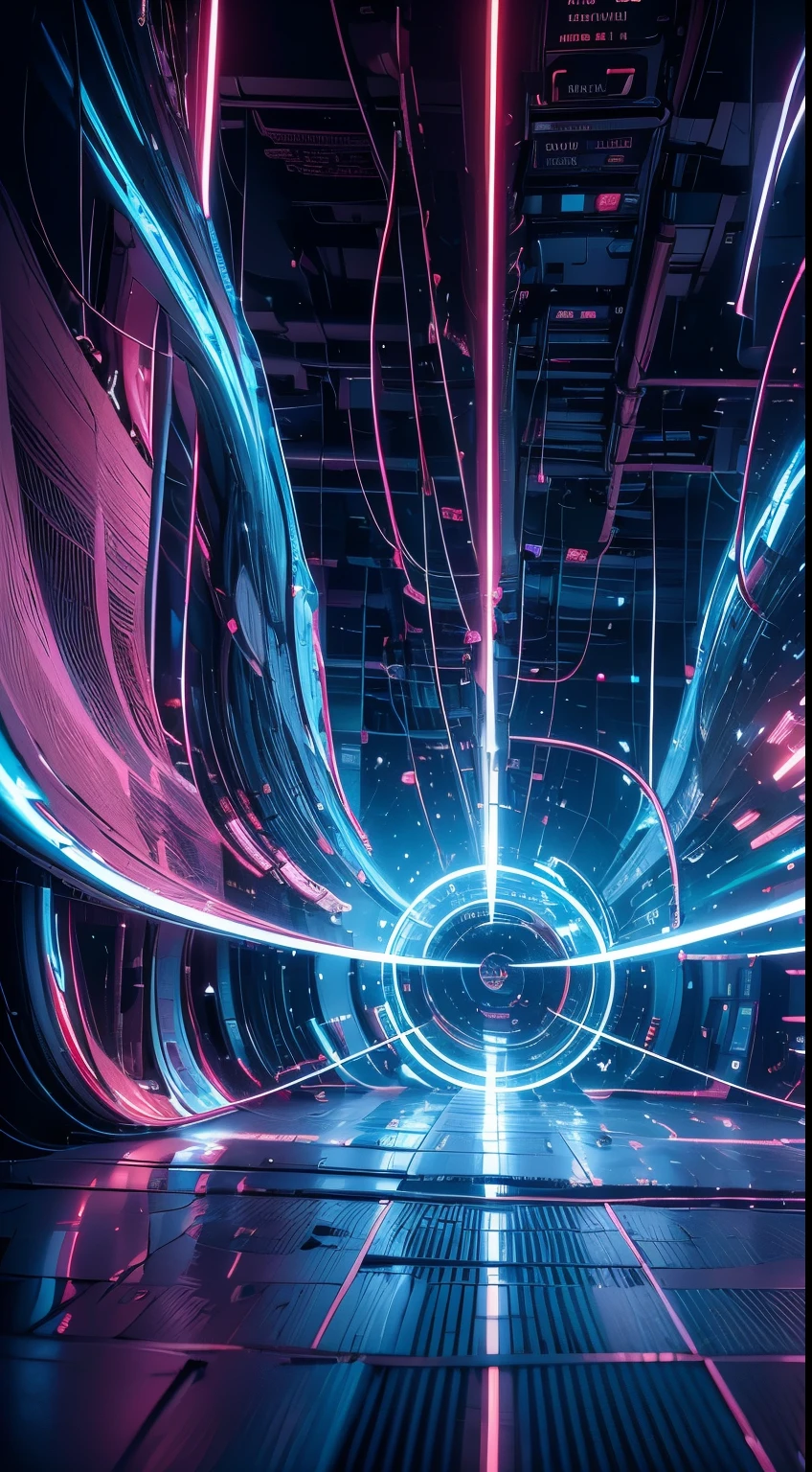 "A mesmerizing and ethereal image,Immerse yourself in a dynamic whirlwind of digital data.."