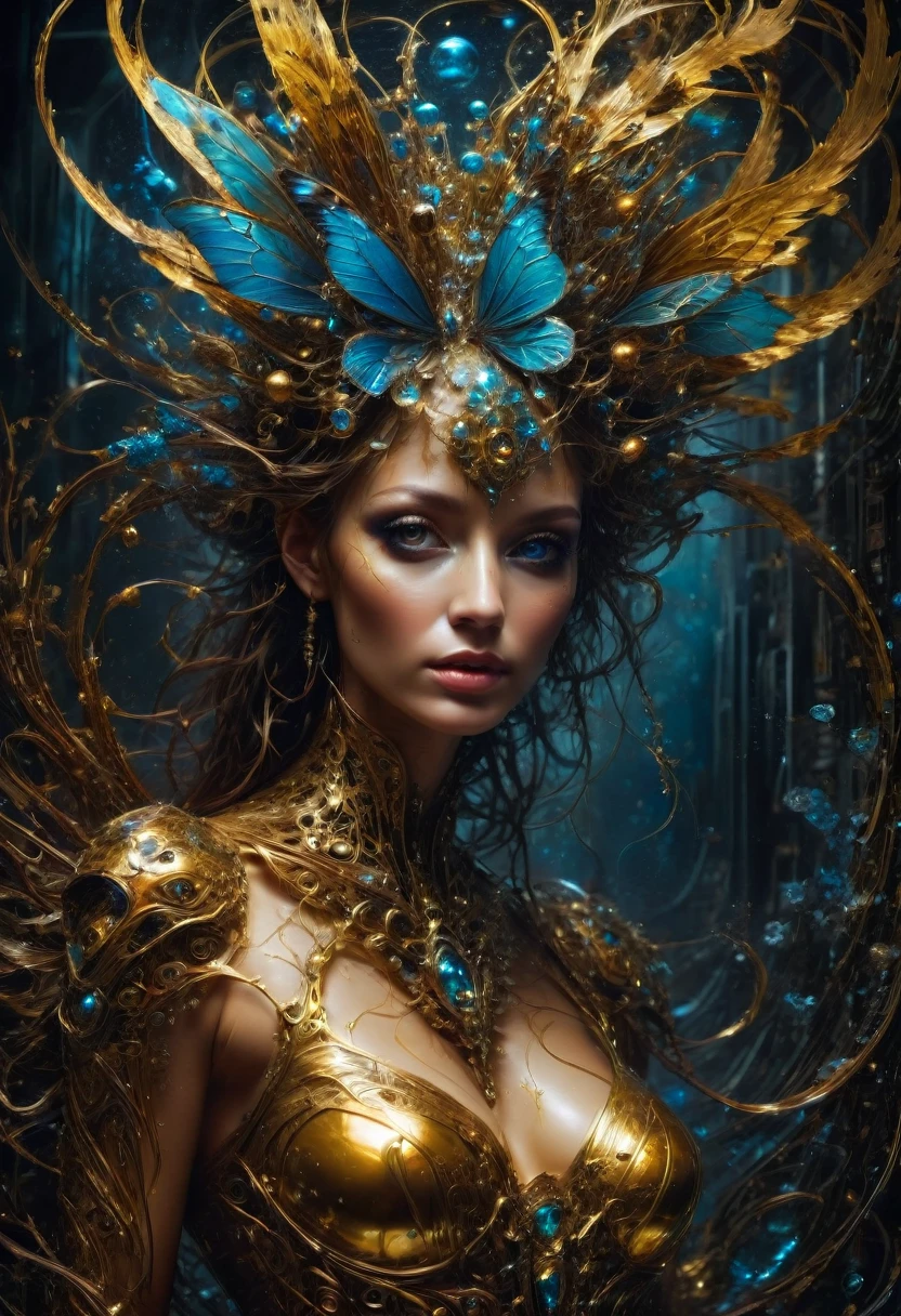 made of liquid metal, by Stefan Gesell, best quality, masterpiece, very aesthetic, perfect composition, intricate details, ultra-detailed