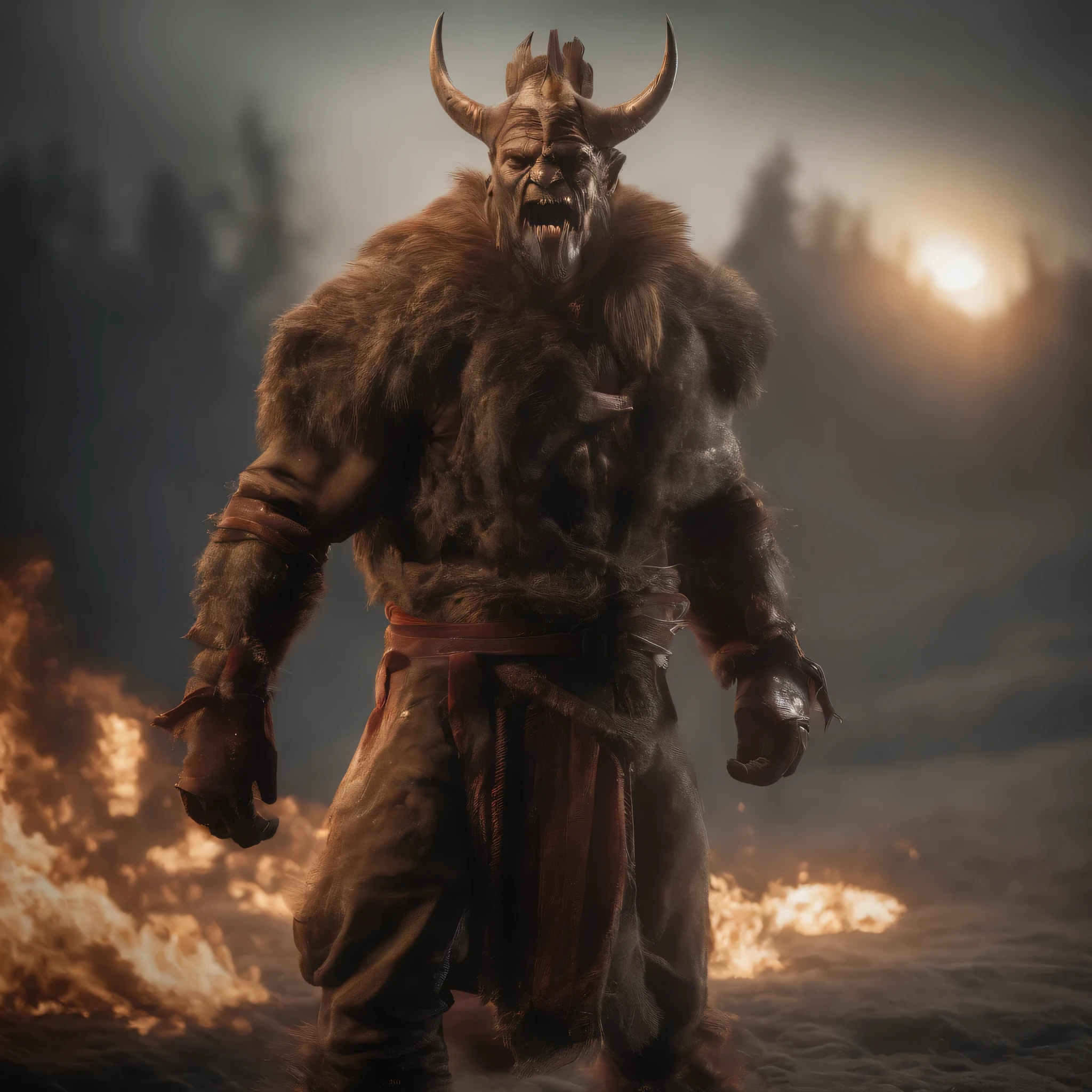 full body, action figure of angry viking, displayed on table, photo product, glowing, attack pose, red rim light