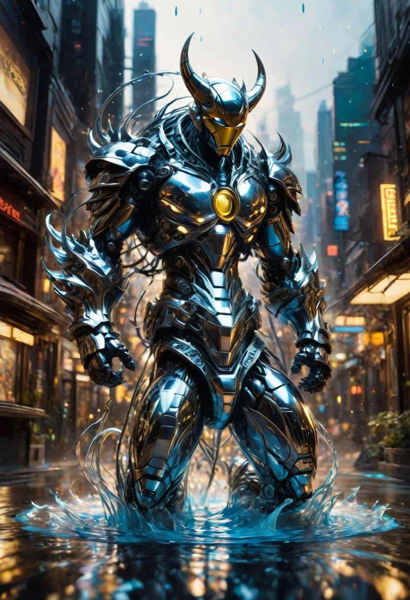made of liquid metal, by Todd McFarlane, best quality, masterpiece, very aesthetic, perfect composition, intricate details, ultra-detailed