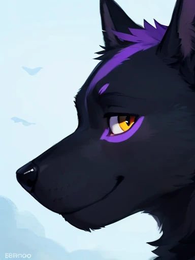((( adorable all black anthropomorphic dog with a purple stripe going on the middle of its face and to the top with purple hair on the very top of the head really close up to the camera like a profile picture ))) , big chest , day, , sensual, detailed, uploaded to e621, beautiful and detailed portrait of an anthropomorphic , (((male))) uploaded to e621, zaush, foxovh, movie lighting, thicc, alone, detailed, 8k res, hires, detailed eyes, good anatomy, good perspective, towards viewer, by bebebebebe, by sicklyhypnos, by gerkk, by orf, nice hands, perfect hands, happy, romantic, ray tracing lighting, rtx on, By Bebebebebe, by SpiritD, by KOBITOWANI, best quality, masterpiece, perfect anatomy, detailed picture profile picture)), 1femboy, 
