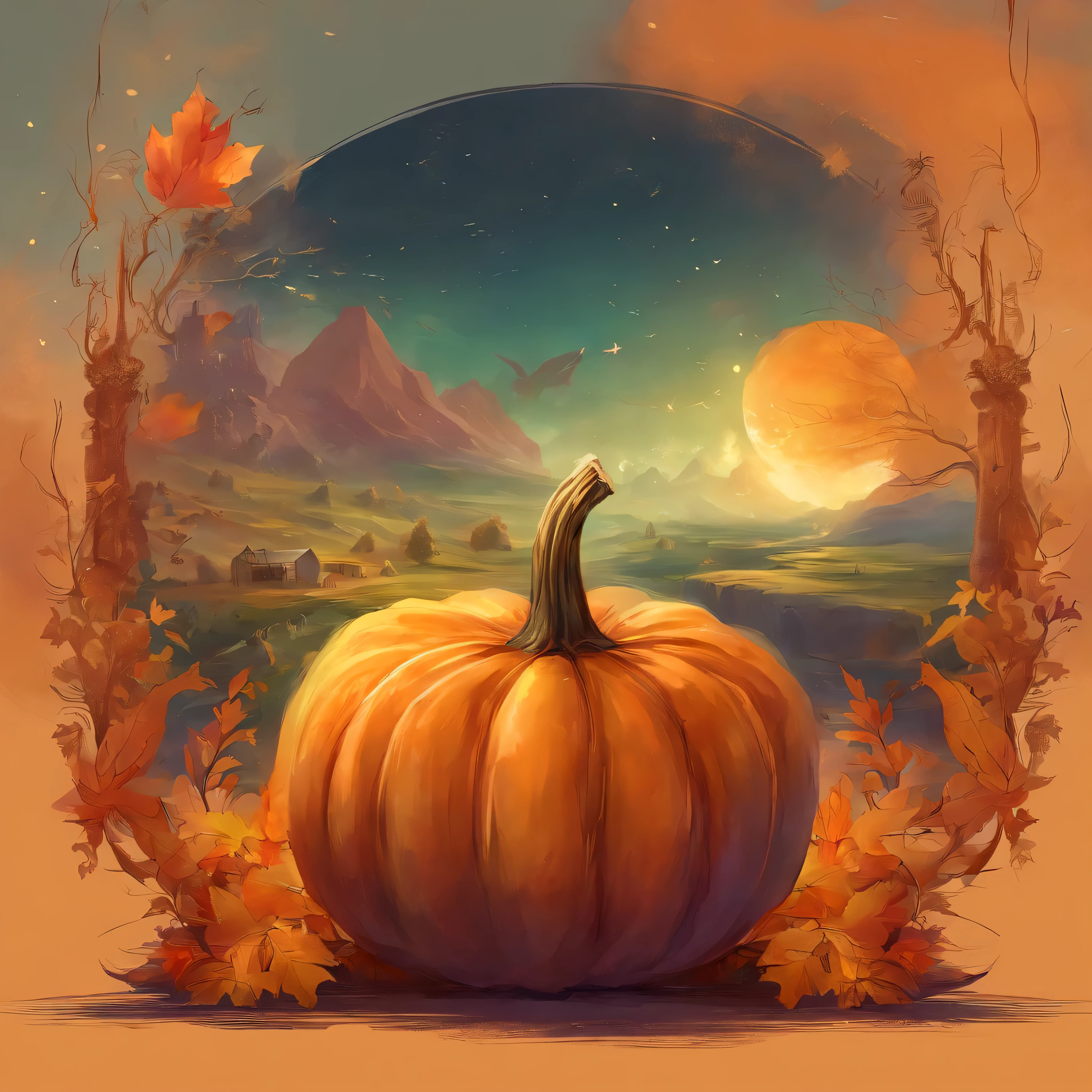 Pumpkin Little Monster movie poster,Highest image quality,Cinematic texture,A masterpiece,tmasterpiece,
