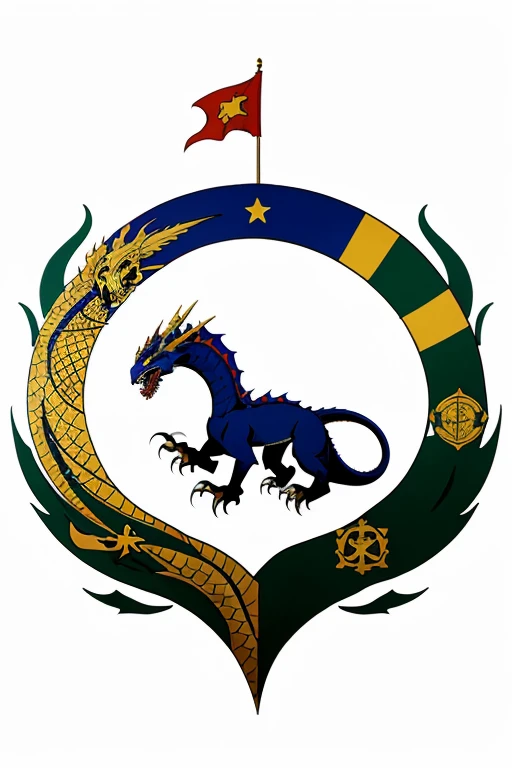 Kingdom flag with a dragon