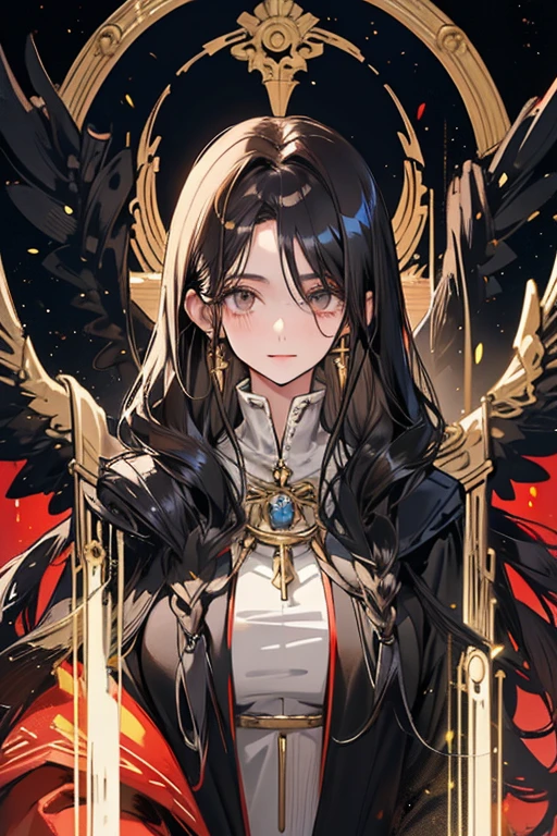 Italian girl 25 years old, very long black hair, busty, very long black hair, fantasy sorceress