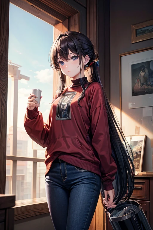 high quality、masterpiece、High sensitivity、One Woman、Small 、Thin thighs、Defeated pants、Iron pipe、end of the century