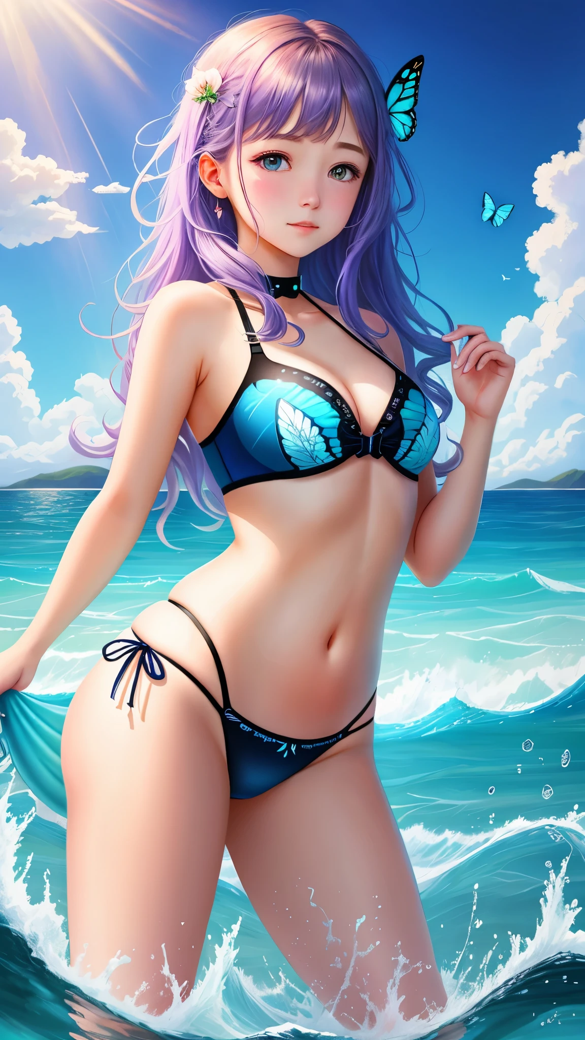 Whale Aesthetic,girl Butterfly,Dream,Water Ocean,8K UHD Resolution, High Quality, HDR, Design